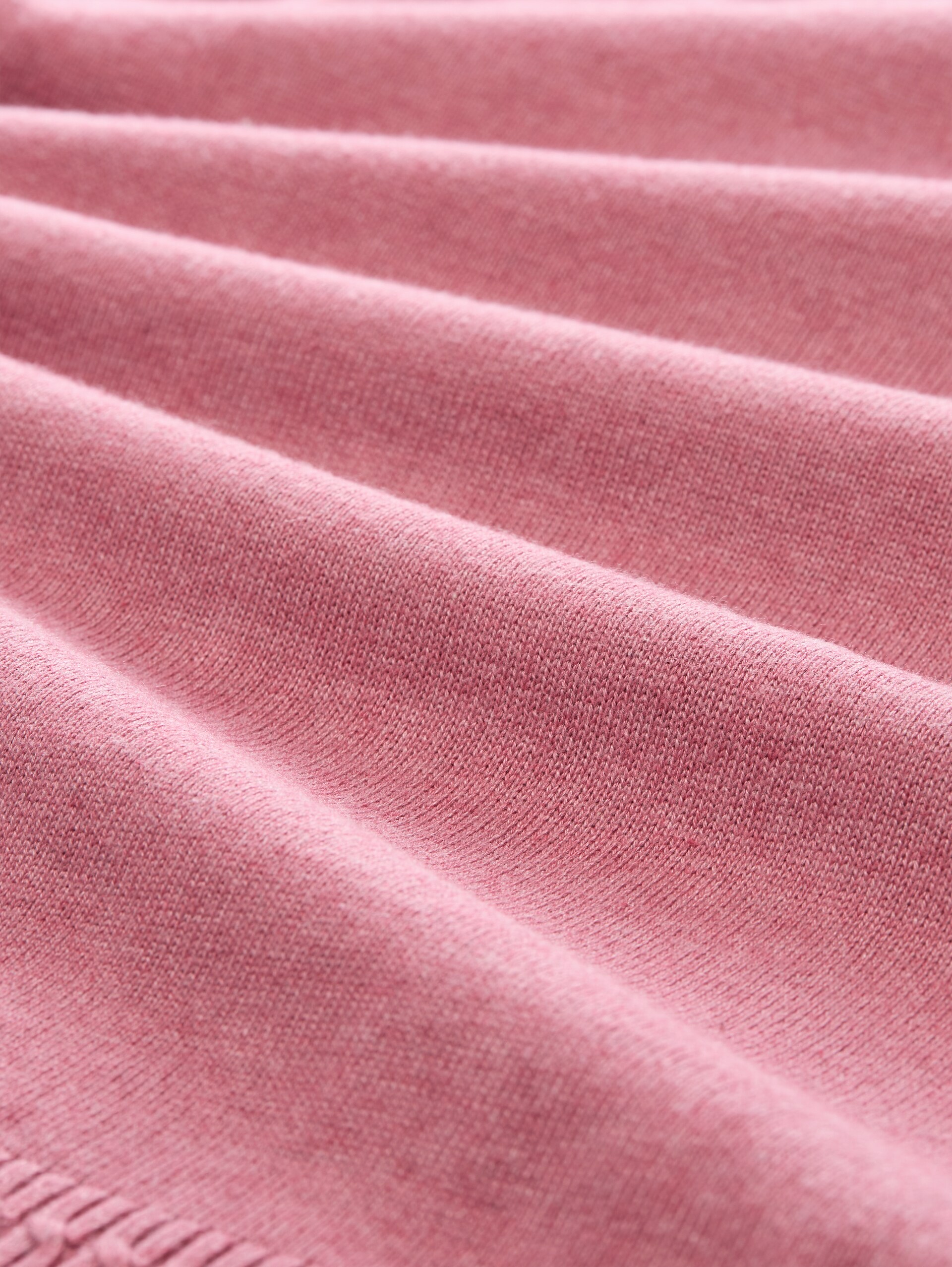 Strickpullover mit U-Boot-Ausschnitt - dusty rose pink melange - Material-Ansicht