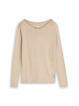 Ausgewählt, Strickpullover mit U-Boot-Ausschnitt von Tom Tailor, beige