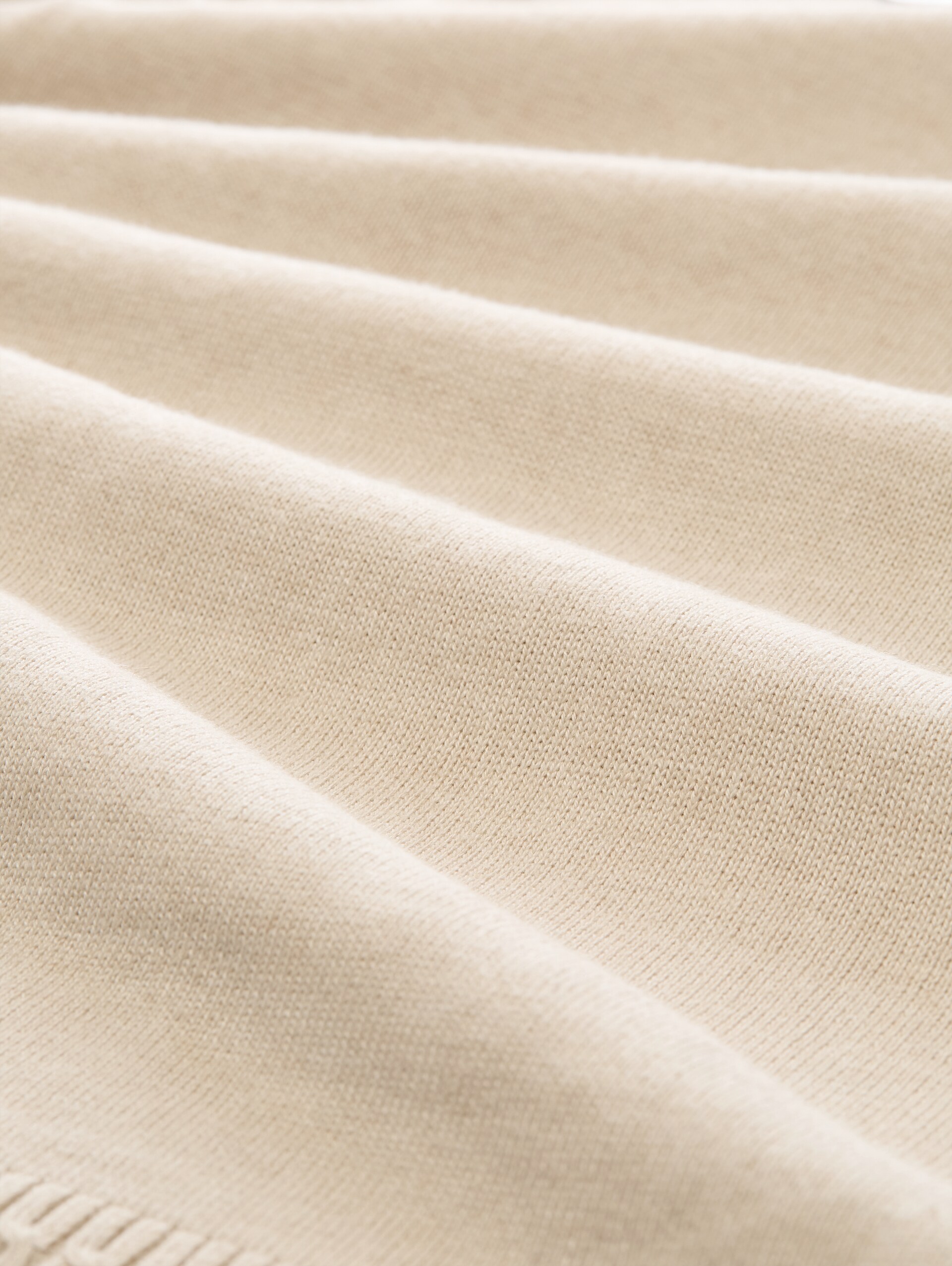 Strickpullover mit U-Boot-Ausschnitt - gravel beige melange - Material-Ansicht