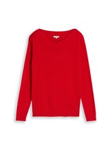 Geselecteerd, Gebreide trui met boothals door Tom Tailor, rood