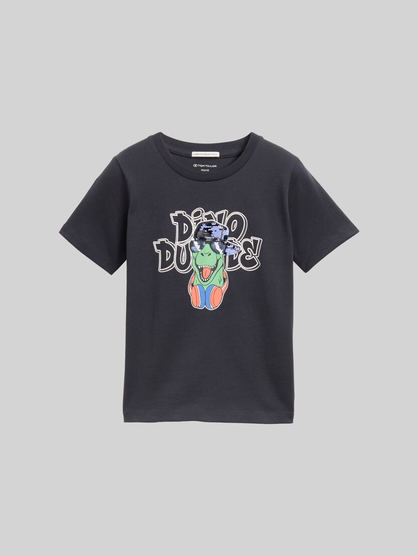 T-Shirt mit Wendepailletten von Mini Boys, coal grey