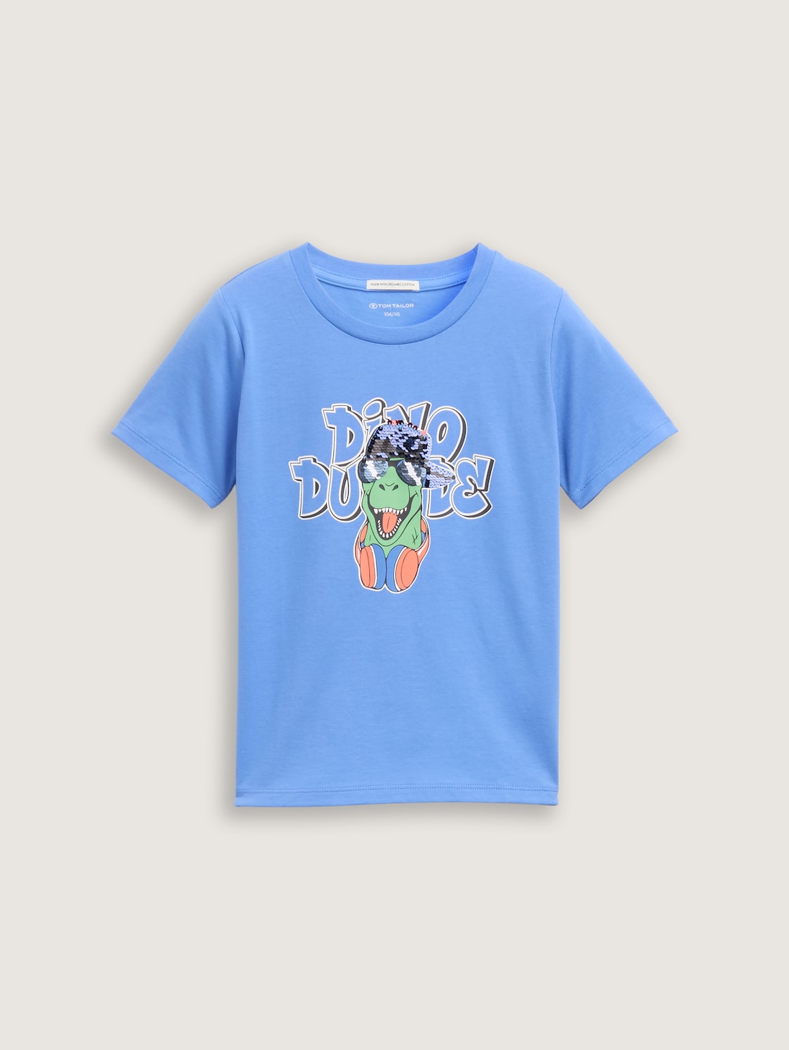 T-Shirt mit Wendepailletten - soft mid blue - Vorder-Produkt-Ansicht