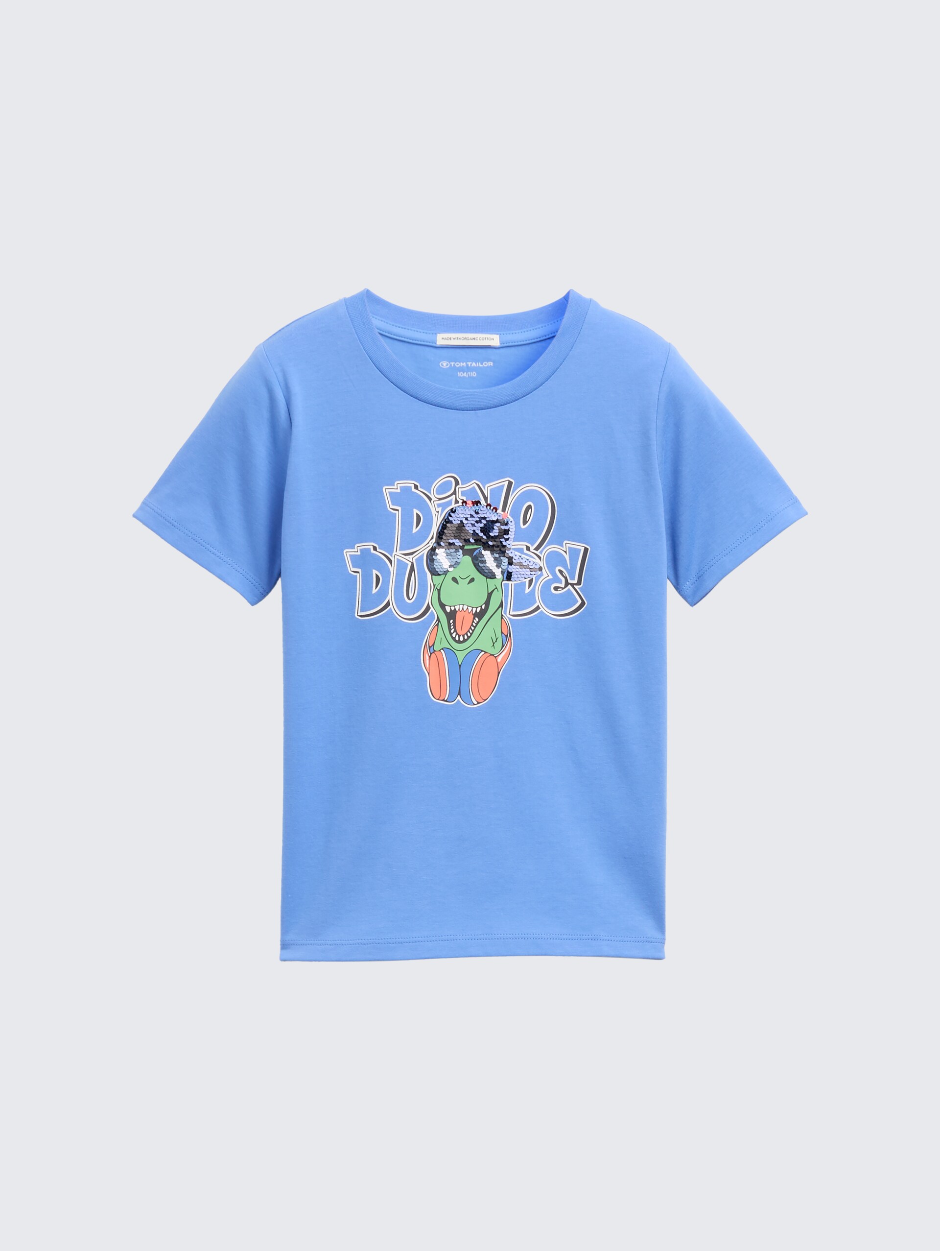 T-Shirt mit Wendepailletten - soft mid blue - Vorder-Produkt-Ansicht