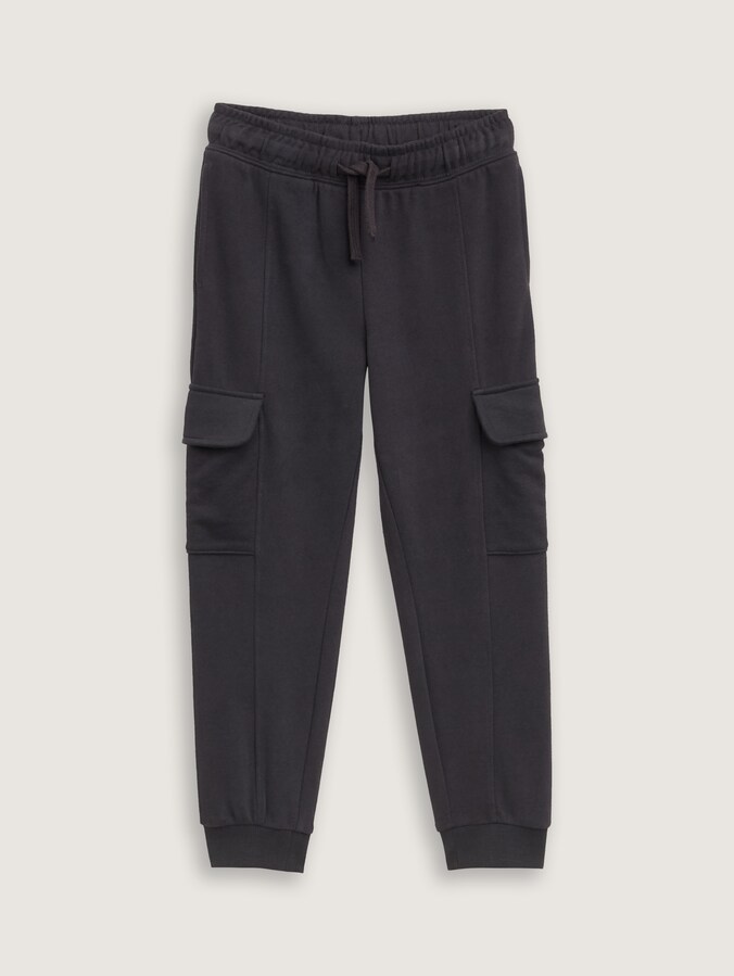 Cargo joggingbroek door Mini Boys, coal grey