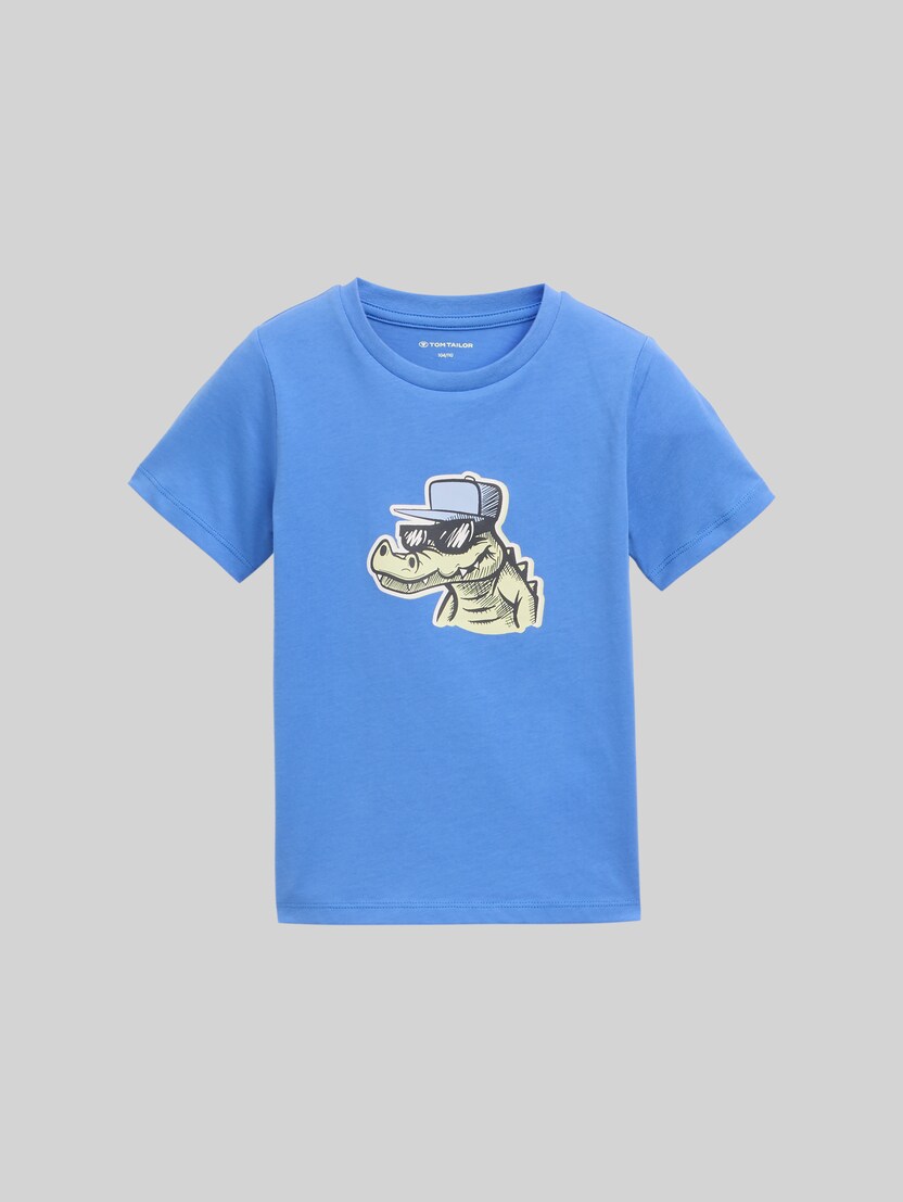 Glow-in-the-Dark T-Shirt von Mini Boys, soft mid blue