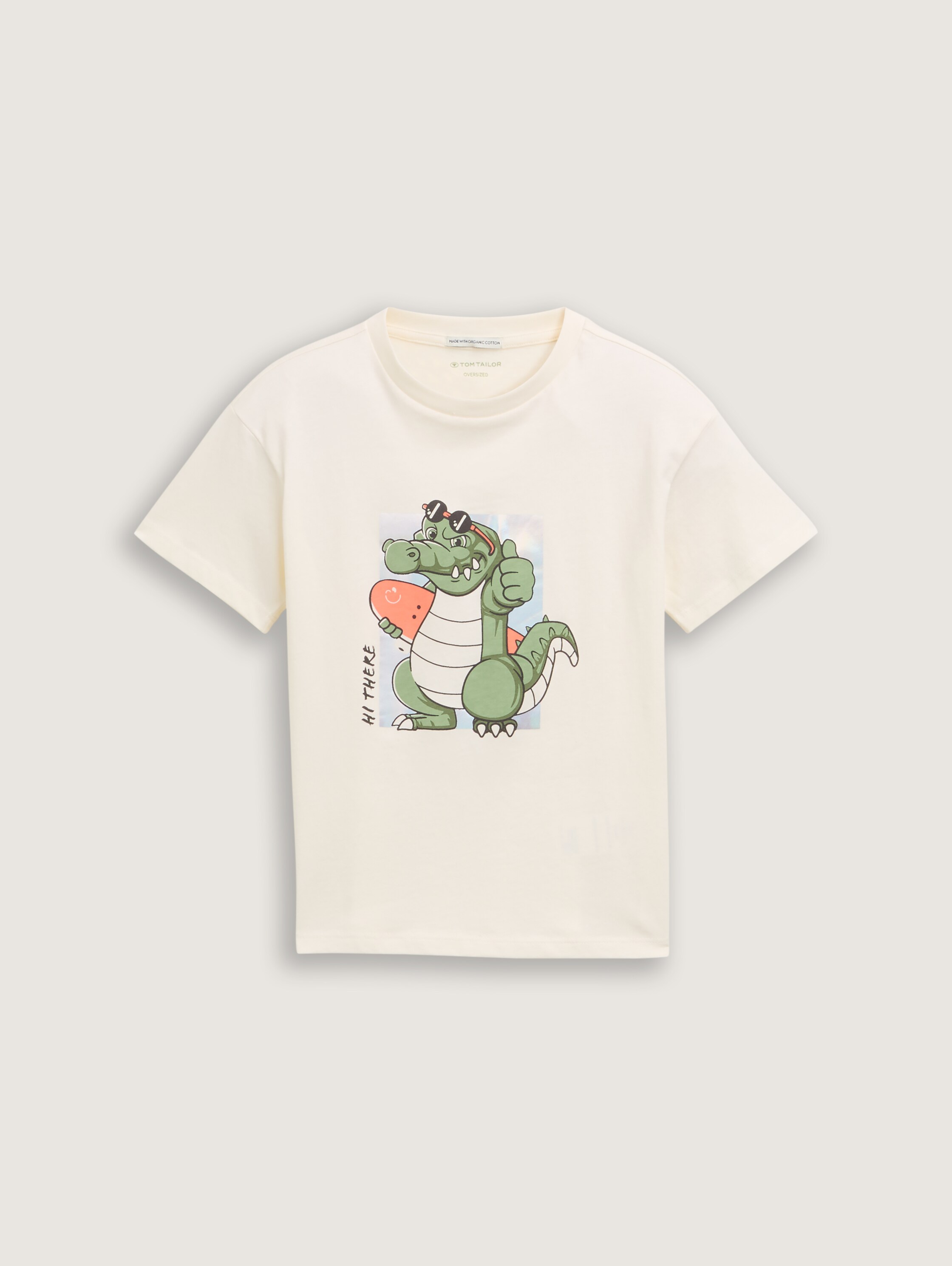 Oversize T-Shirt mit Print - wool_white - 