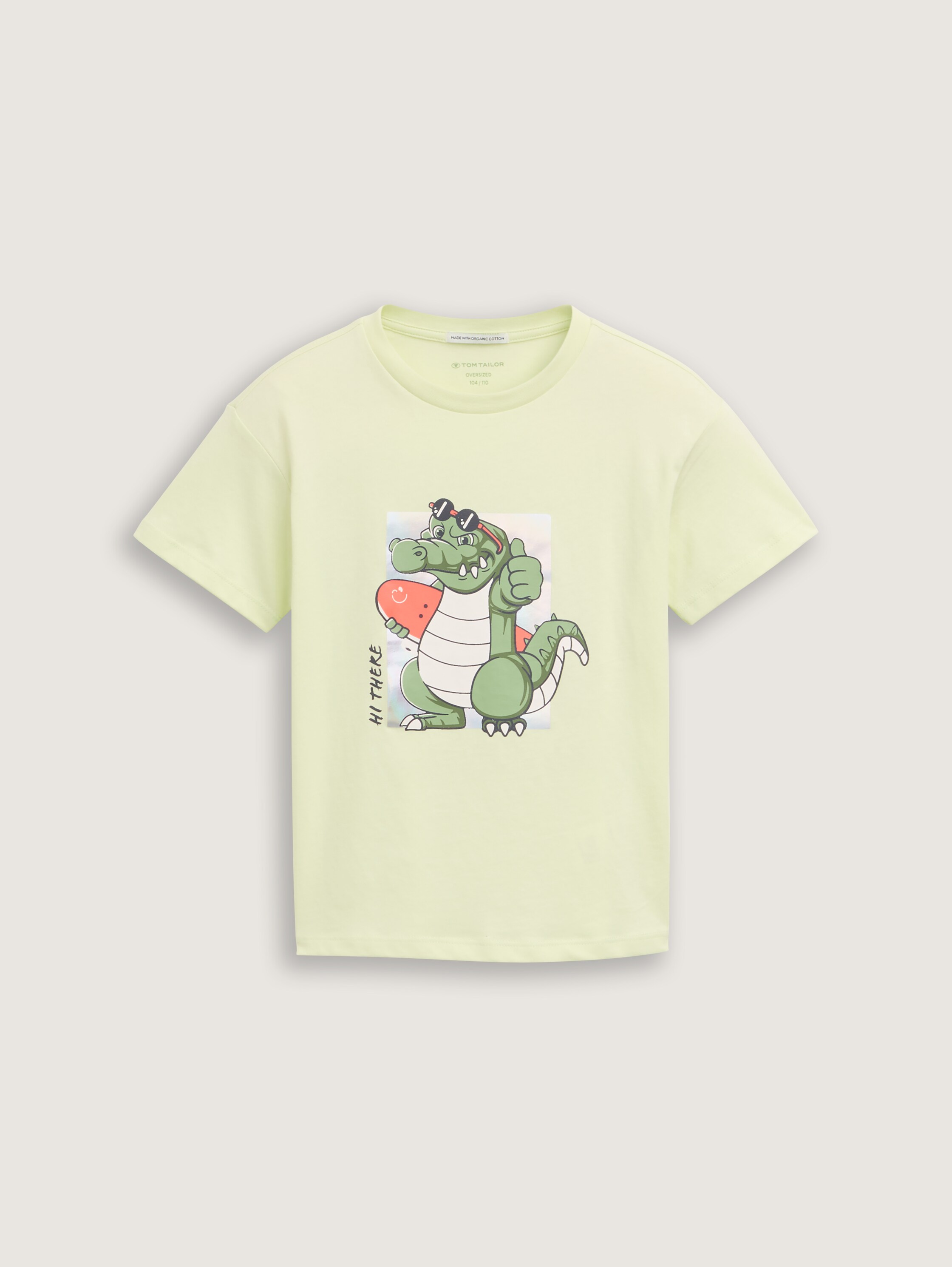 Oversize T-Shirt mit Print - lime_cream_green - 