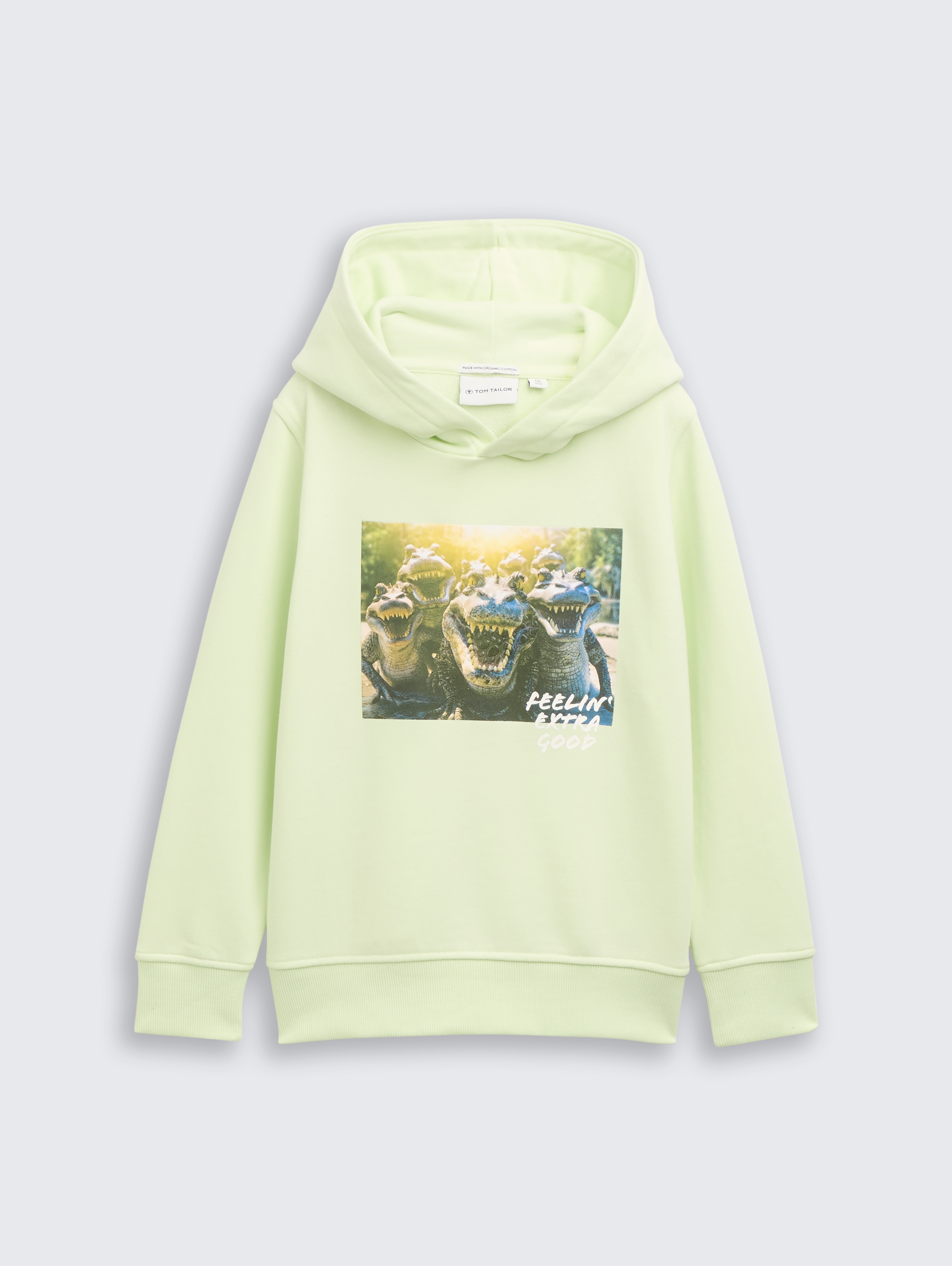 Hoodie Sweatshirt mit Print von Mini Boys, lime cream green