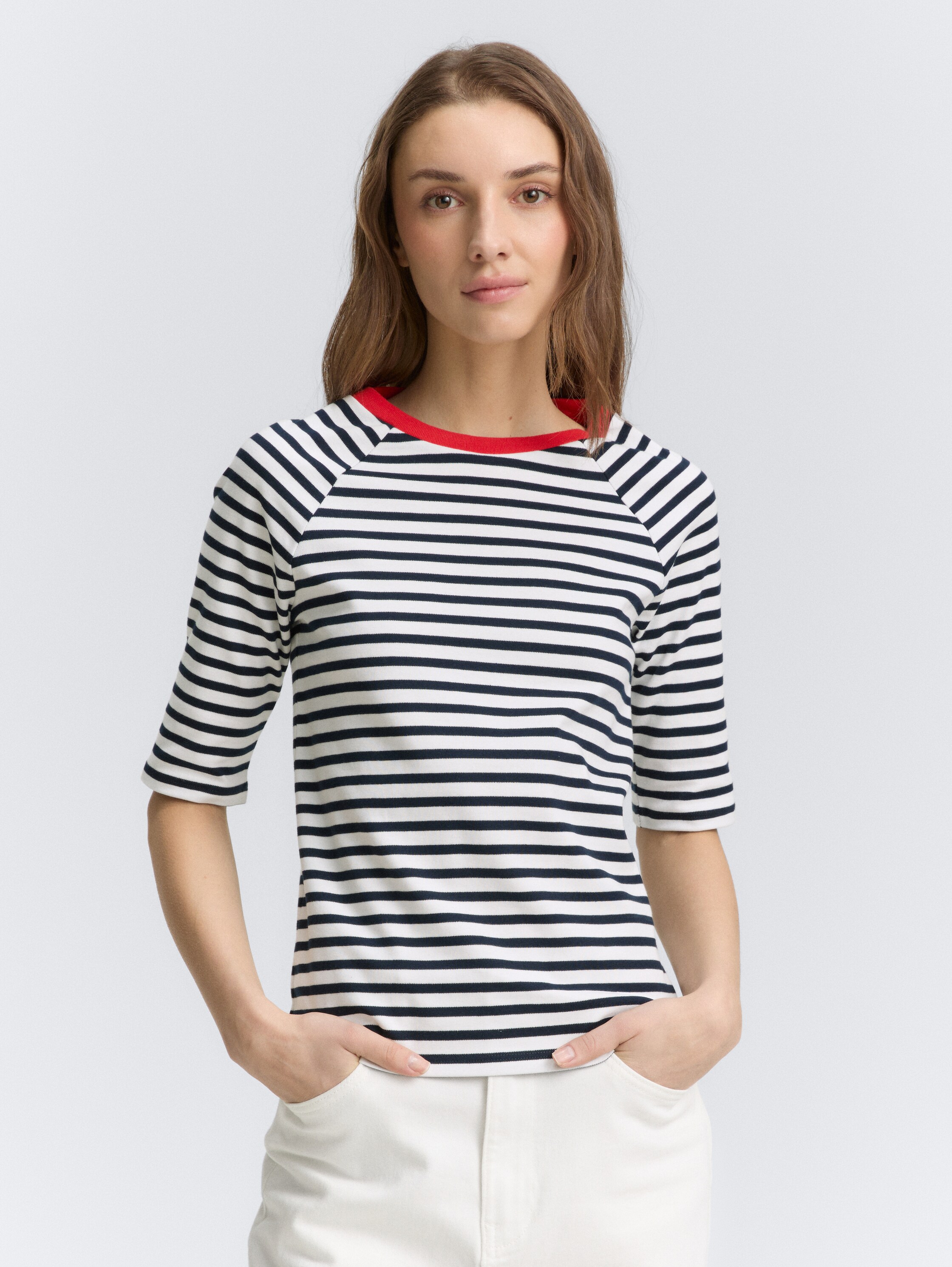T-shirt met streeppatroon - navy_white_stripe - 