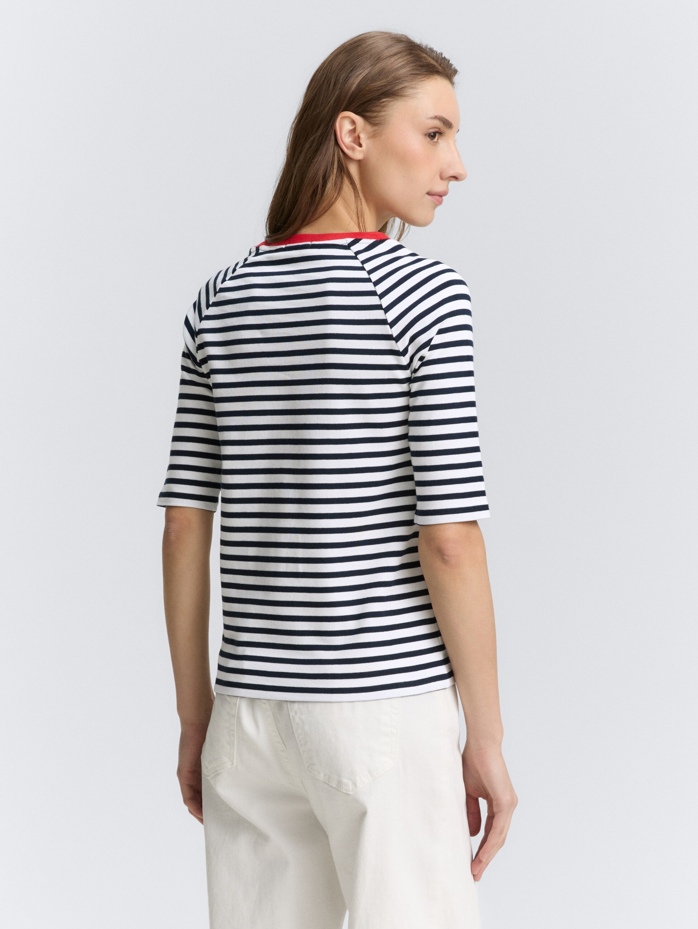 T-shirt met streeppatroon - navy_white_stripe - 