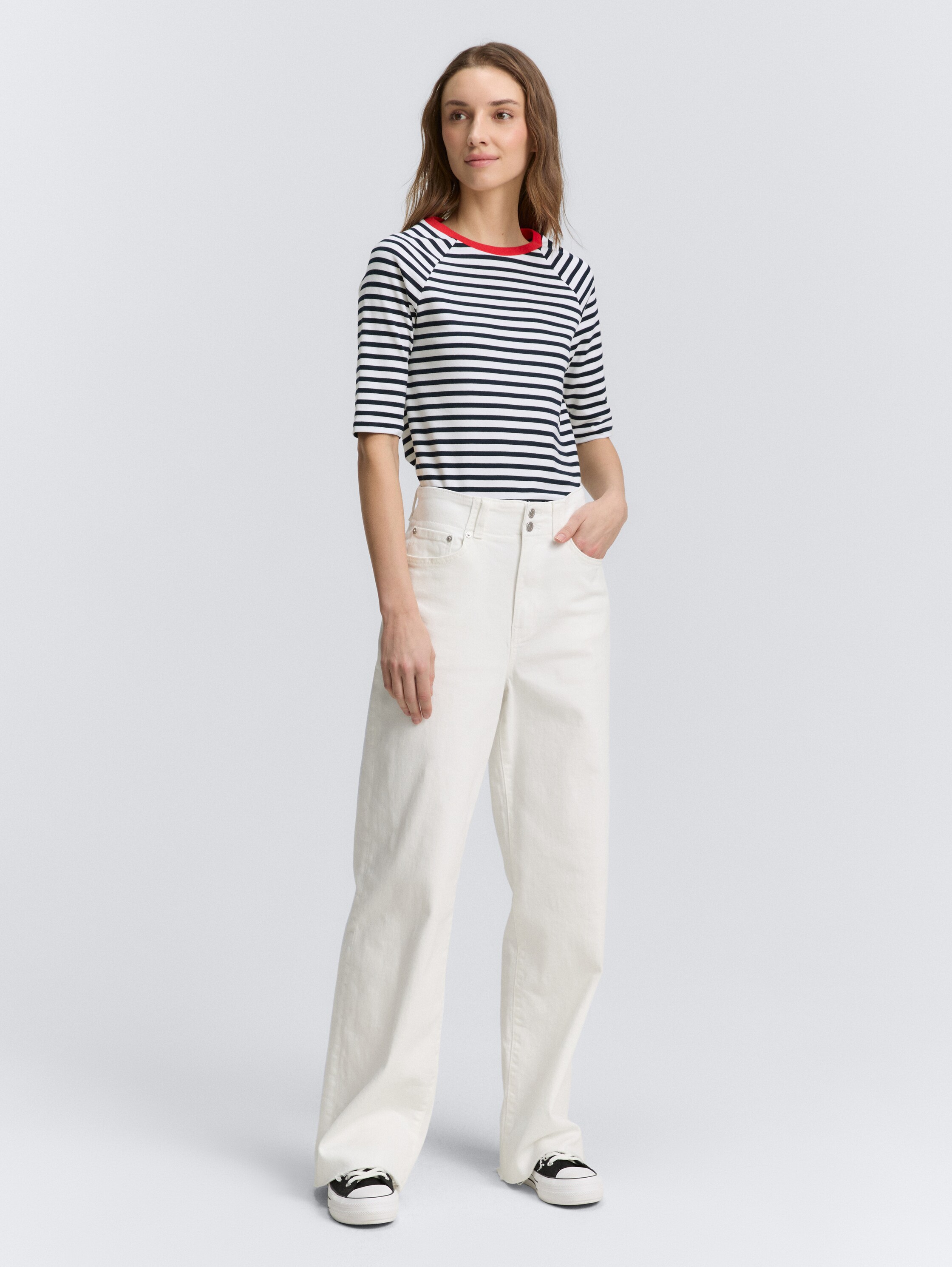 T-shirt met streeppatroon - navy_white_stripe - 