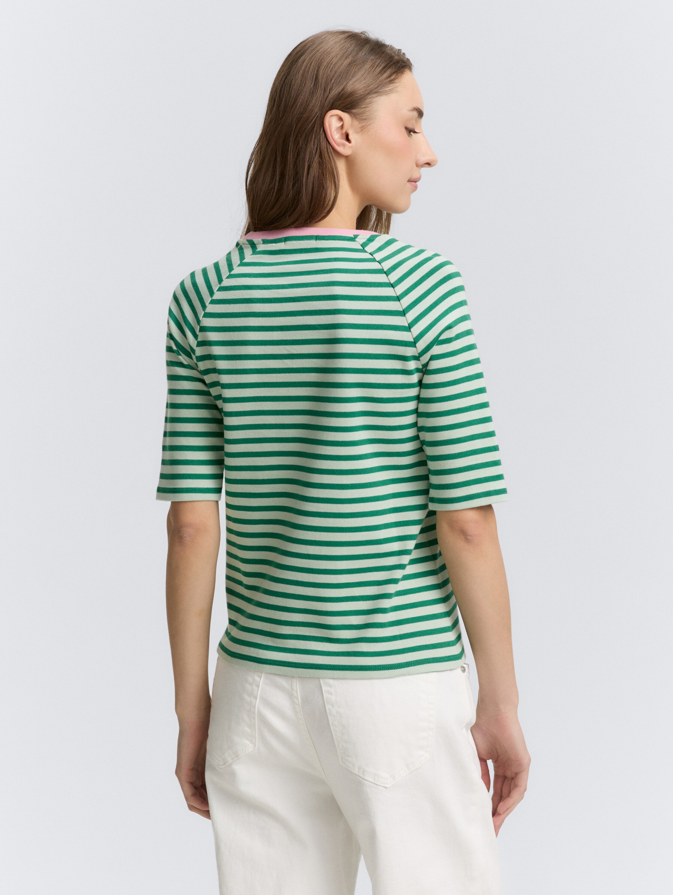 T-Shirt mit Streifenmuster - tonal_green_stripe - 
