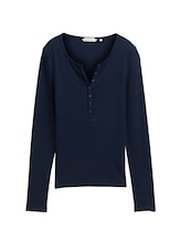 Nicht ausgewählt, Slim Fit Henley Langarmshirt von , blau