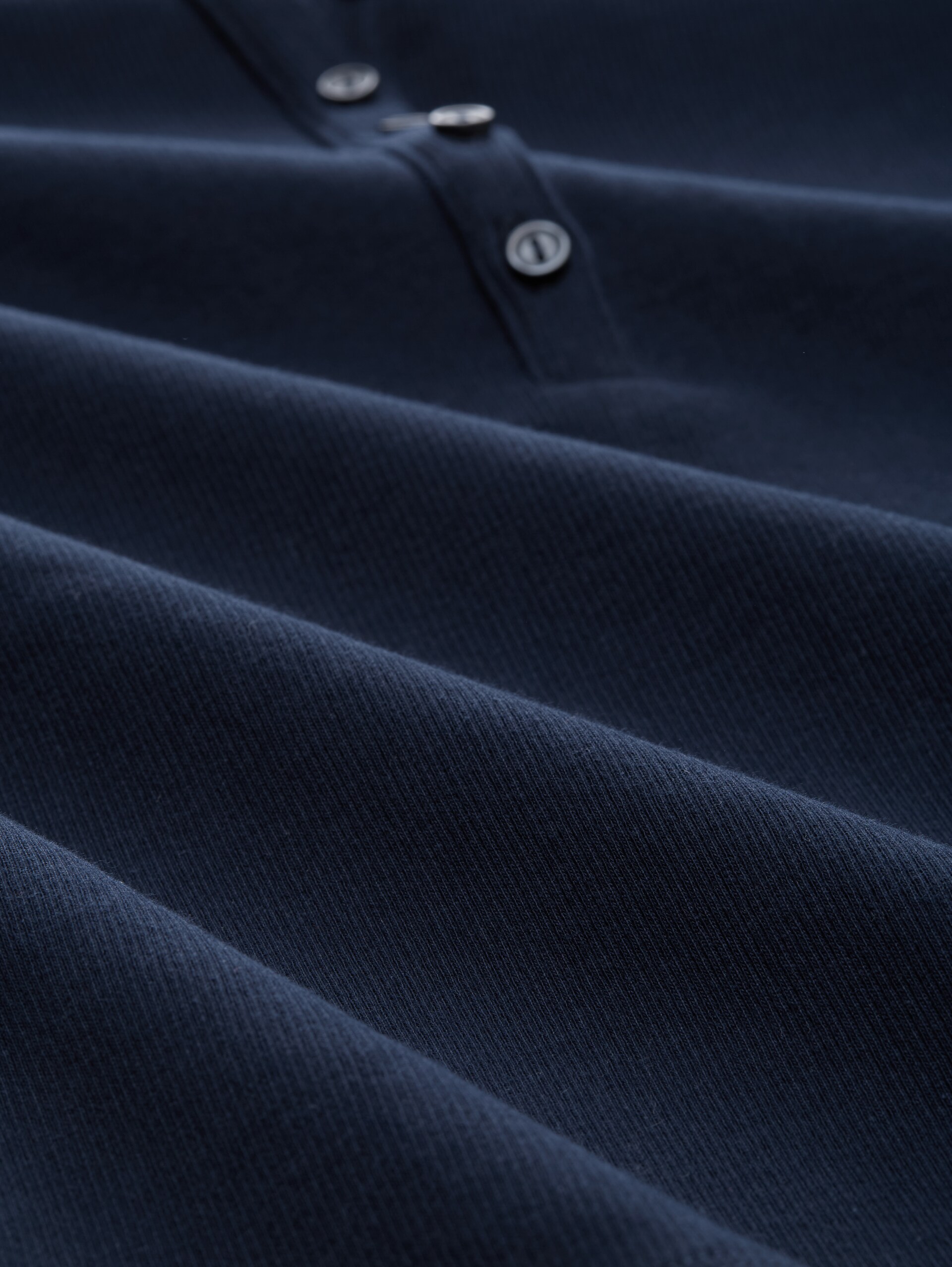 Slim fit Henley long-sleeved shirt - sky captain blue - Material view