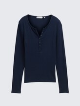 Slim Fit Henley Langarmshirt - sky captain blue - Vorder-Produkt-Ansicht