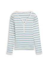 Ausgewählt, Slim Fit Henley Langarmshirt von Tom Tailor, blau