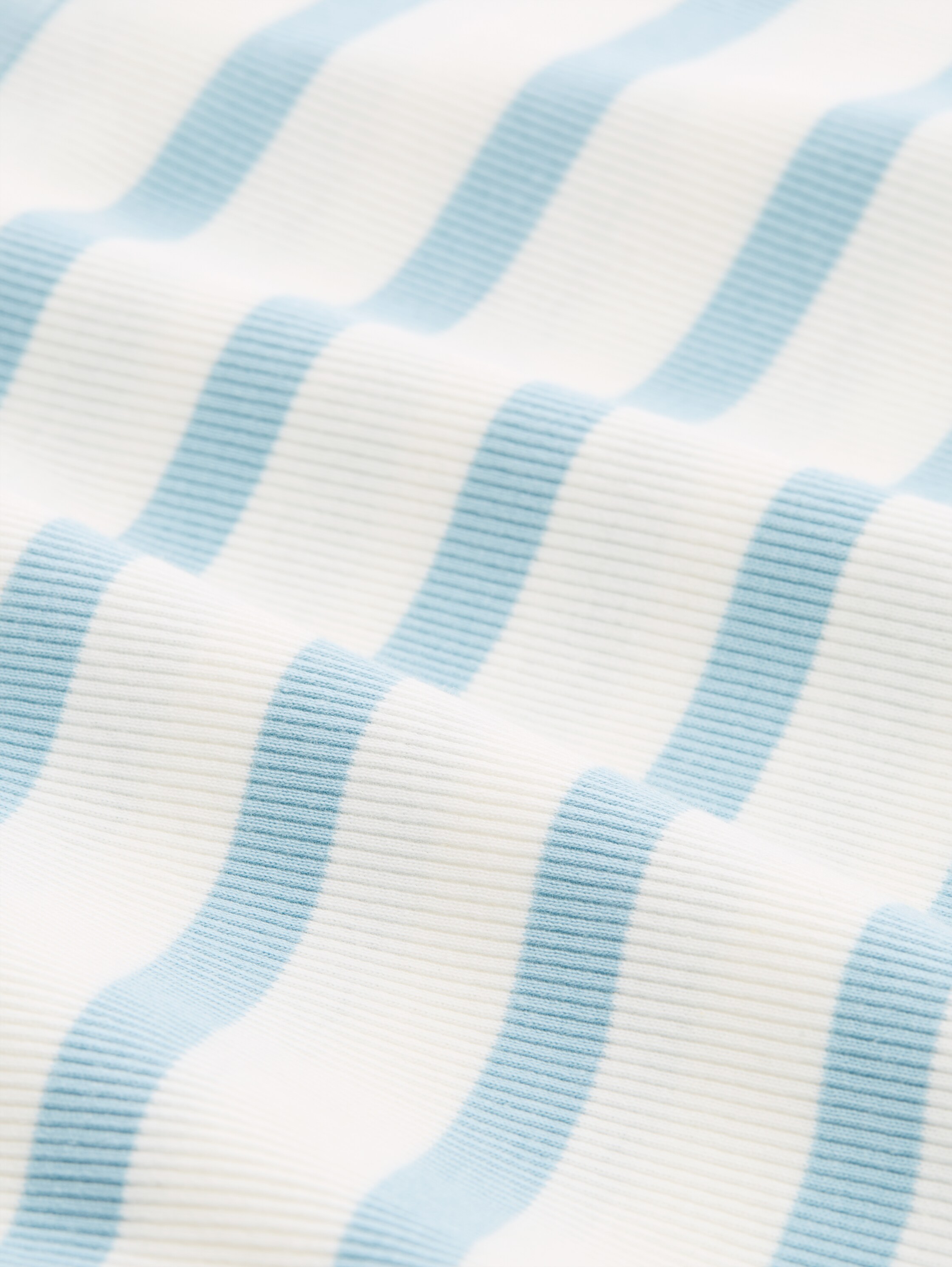 Slim Fit Henley Langarmshirt - calm blue white stripe - Material-Ansicht