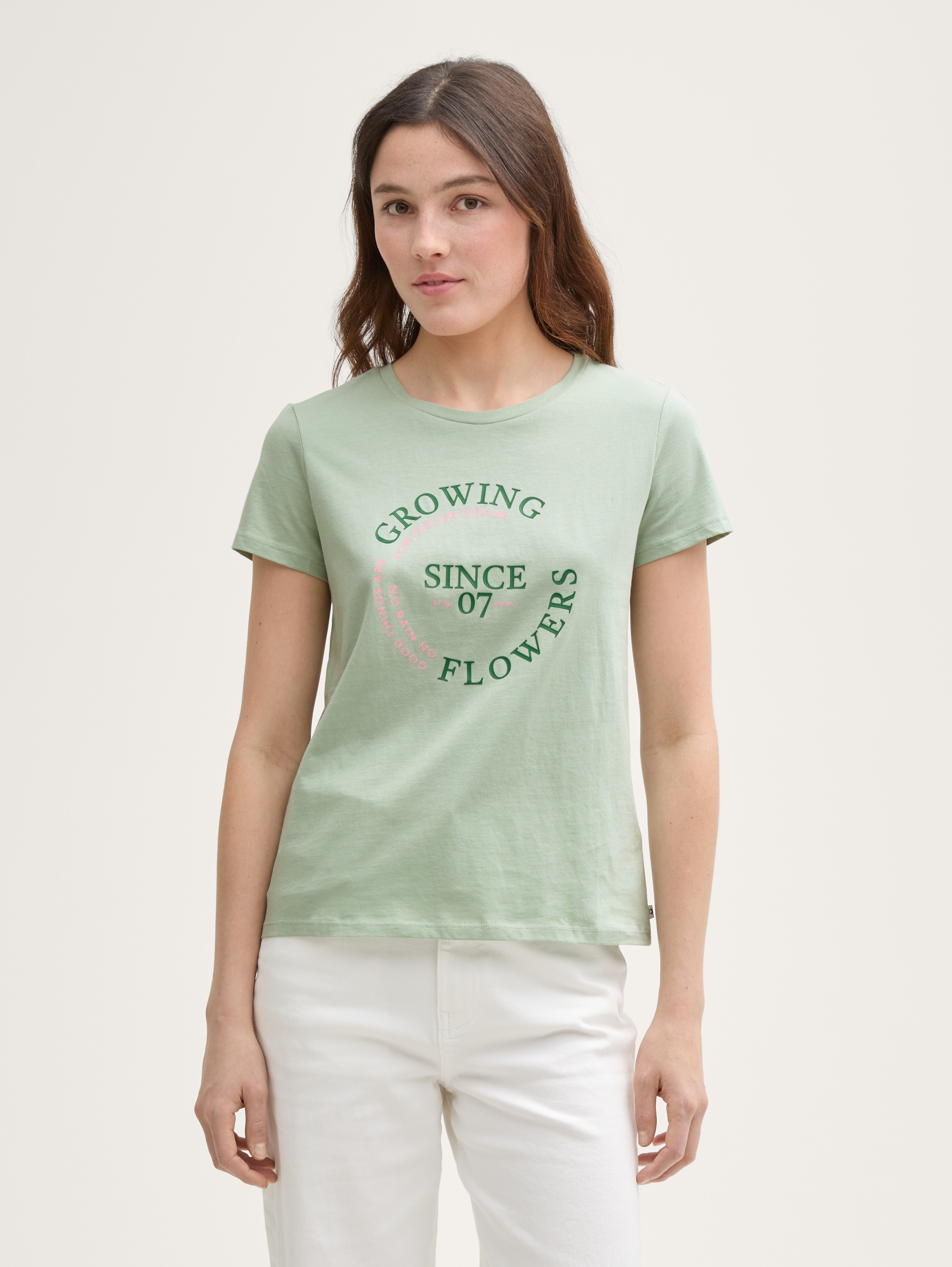 T-Shirt mit Print von Denim Female, Fresh Mint Green