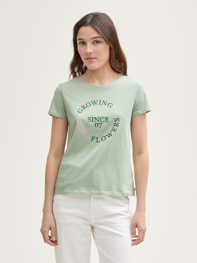 T-shirt met print door Denim Female, Fresh Mint Green