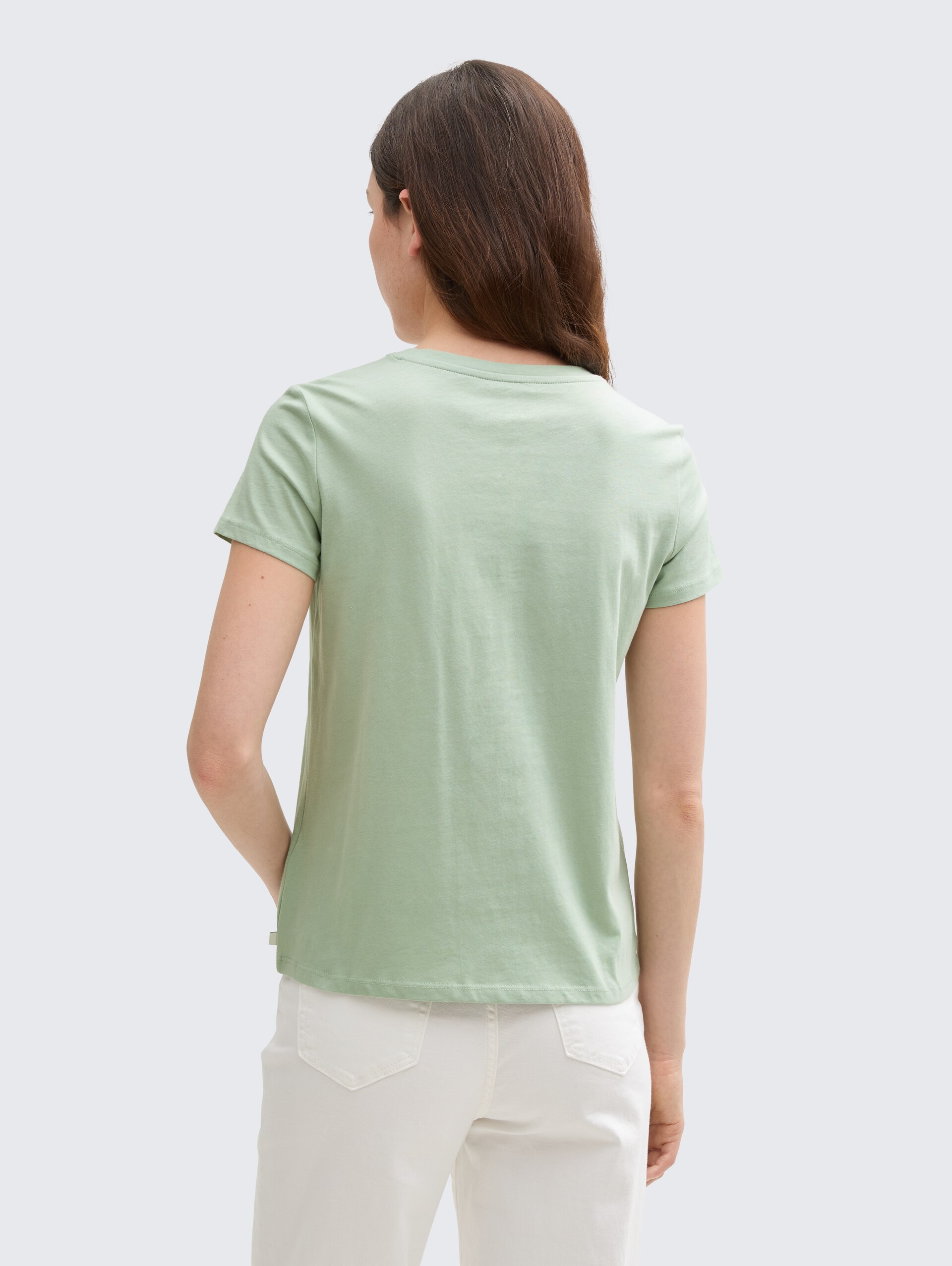 T-Shirt mit Print - Fresh Mint Green - Auschnitt Model-Rückansicht