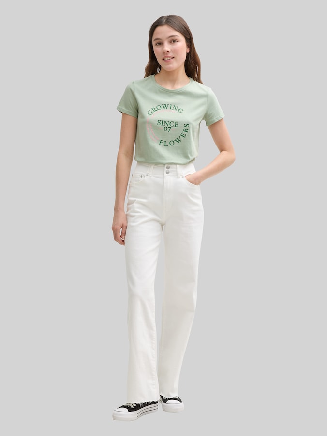 T-Shirt mit Print von Denim Female, Fresh Mint Green