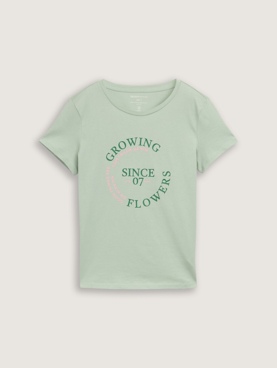 T-Shirt mit Print - Fresh Mint Green - Vorder-Produkt-Ansicht