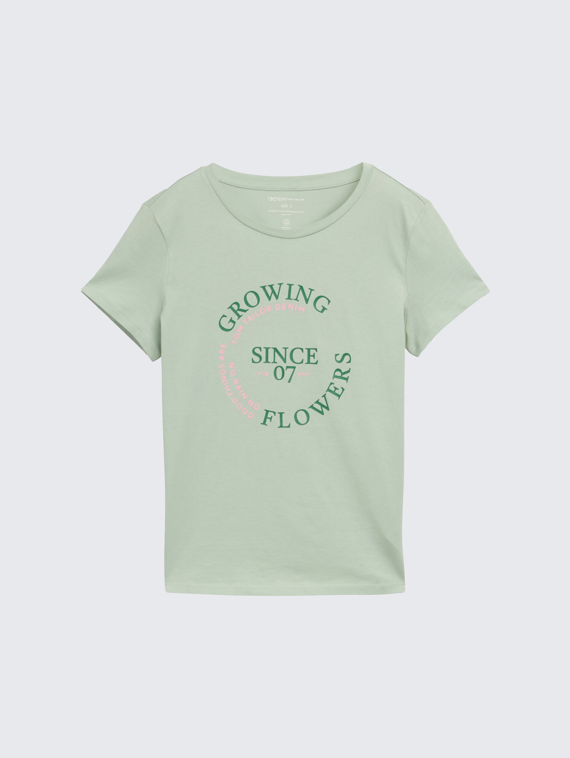 T-Shirt mit Print - Fresh Mint Green - Vorder-Produkt-Ansicht