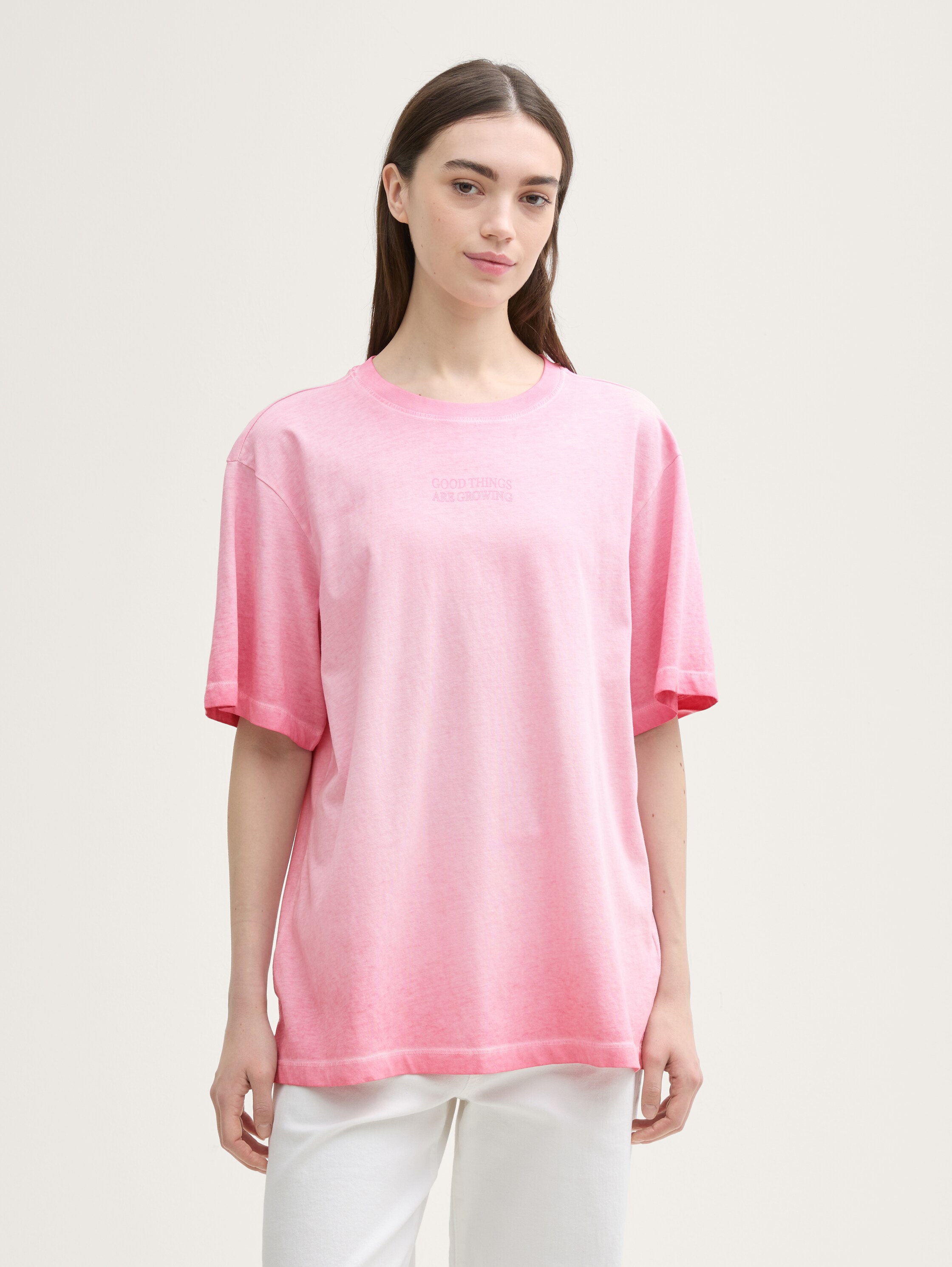 Oversize T-Shirt mit Print - light_dusty_pink - 