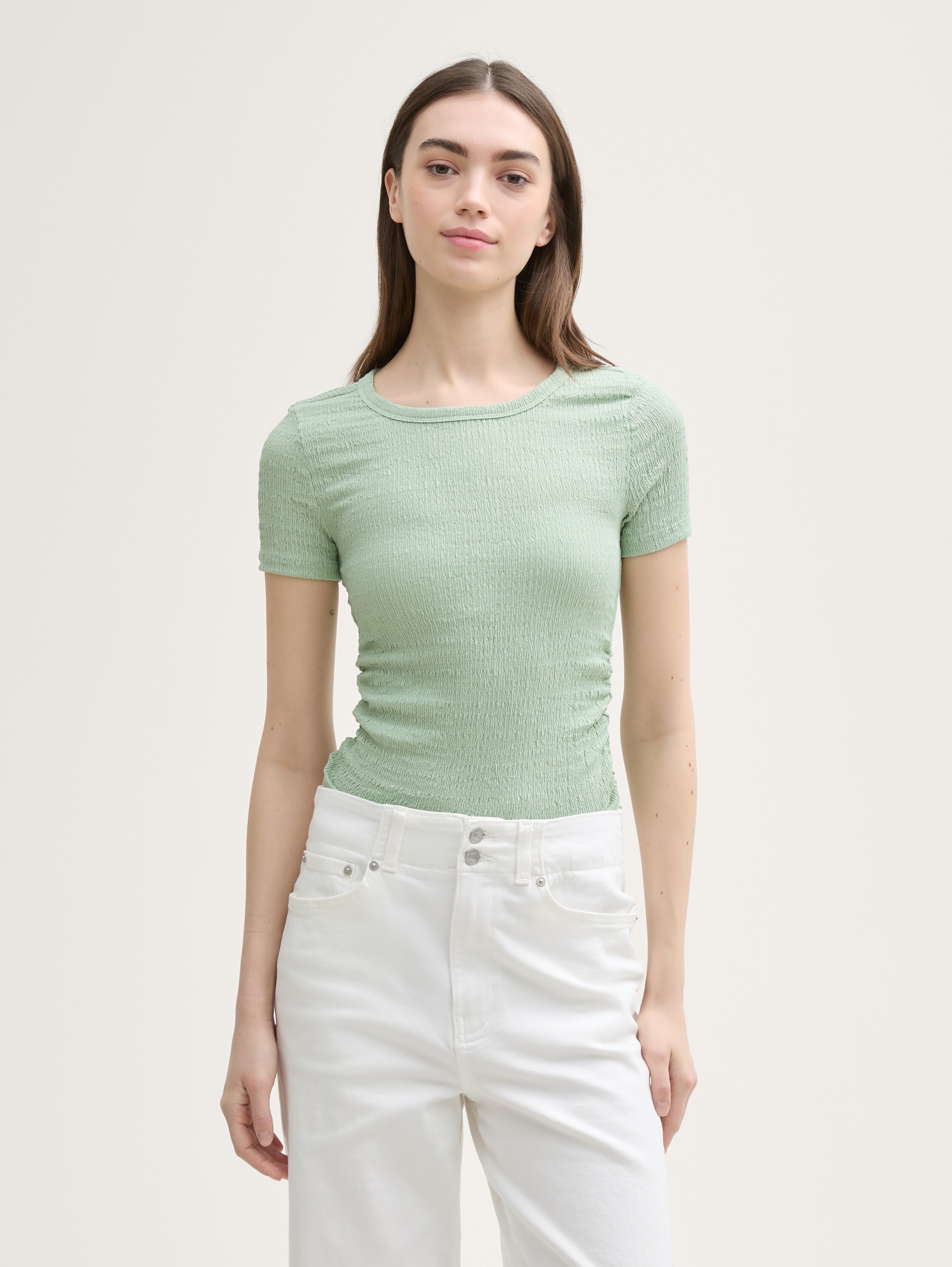 T-Shirt in Knitter-Optik - fresh_mint_green - 