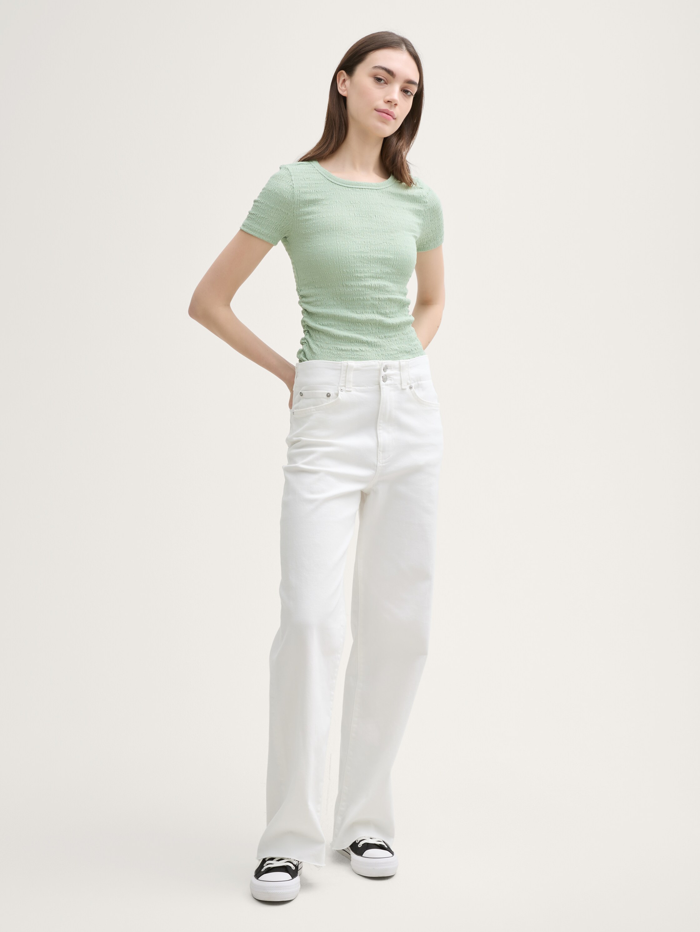 T-Shirt in Knitter-Optik - fresh_mint_green - 