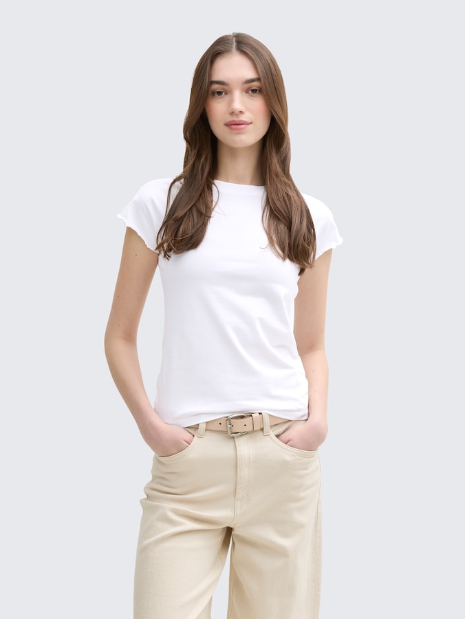 Slim fit raglan T-shirt by Denim Female, White