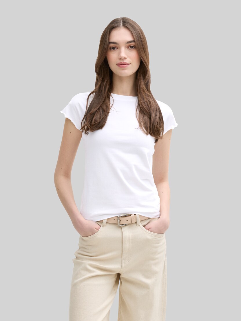 Slim Fit Raglan T-Shirt von Denim Female, White