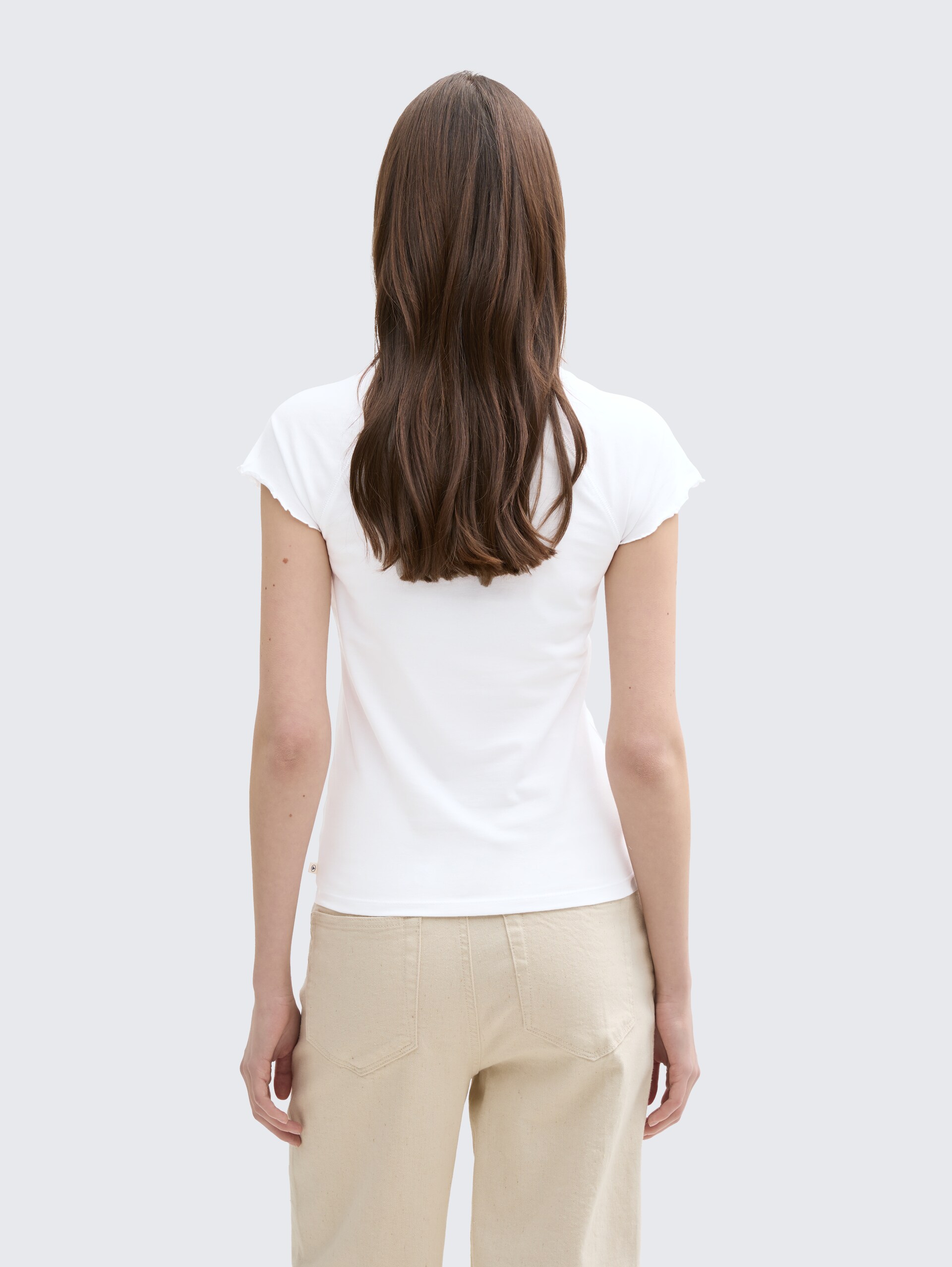 Slim Fit Raglan T-Shirt - White - Auschnitt Model-Rückansicht