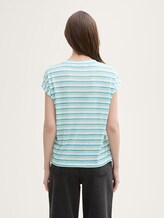 T-shirt met streepjespatroon - light multicolor stripe - Neklijn model-achteraanzicht