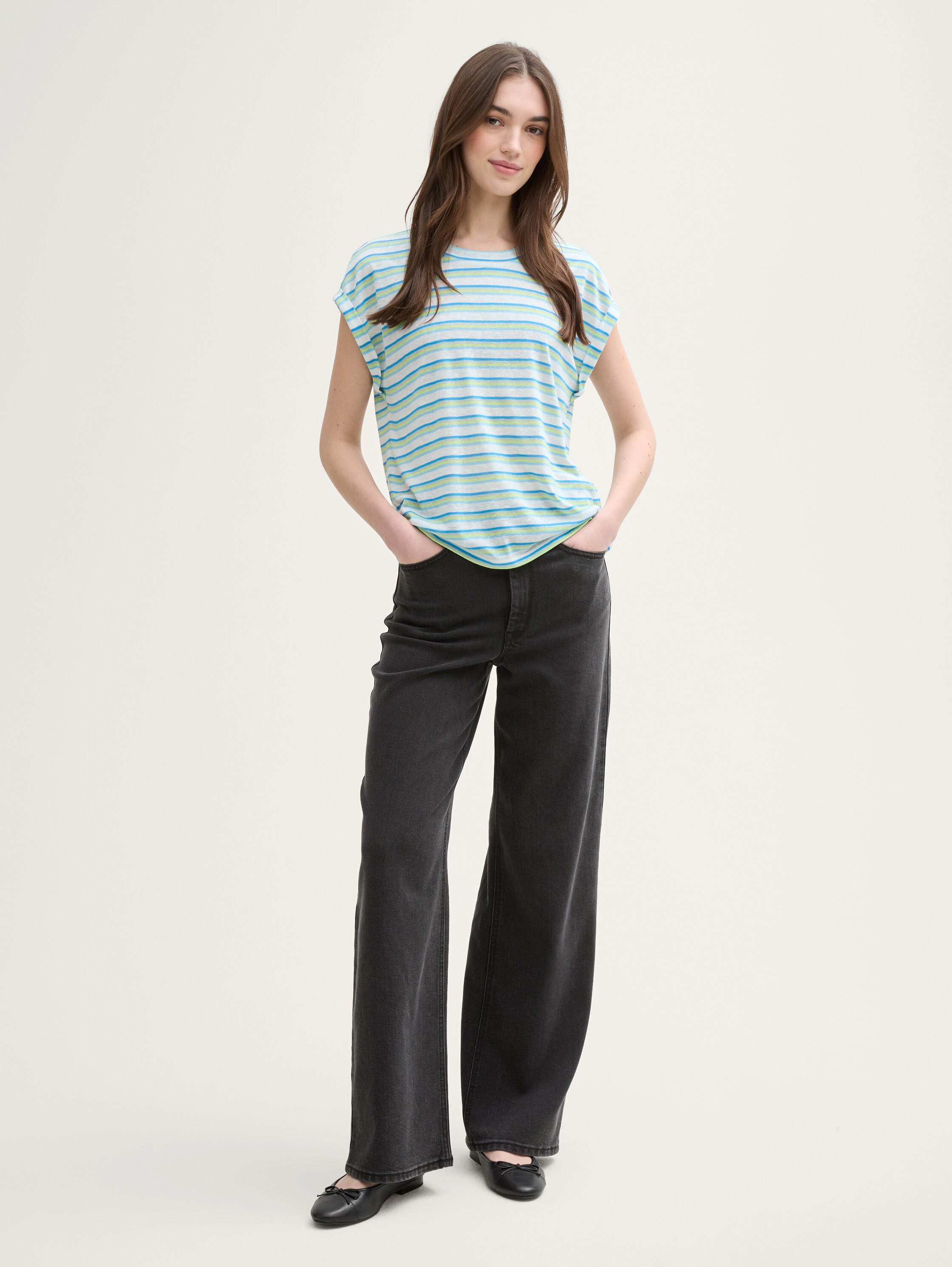 T-Shirt mit Streifenmuster - light_multicolor_stripe - 