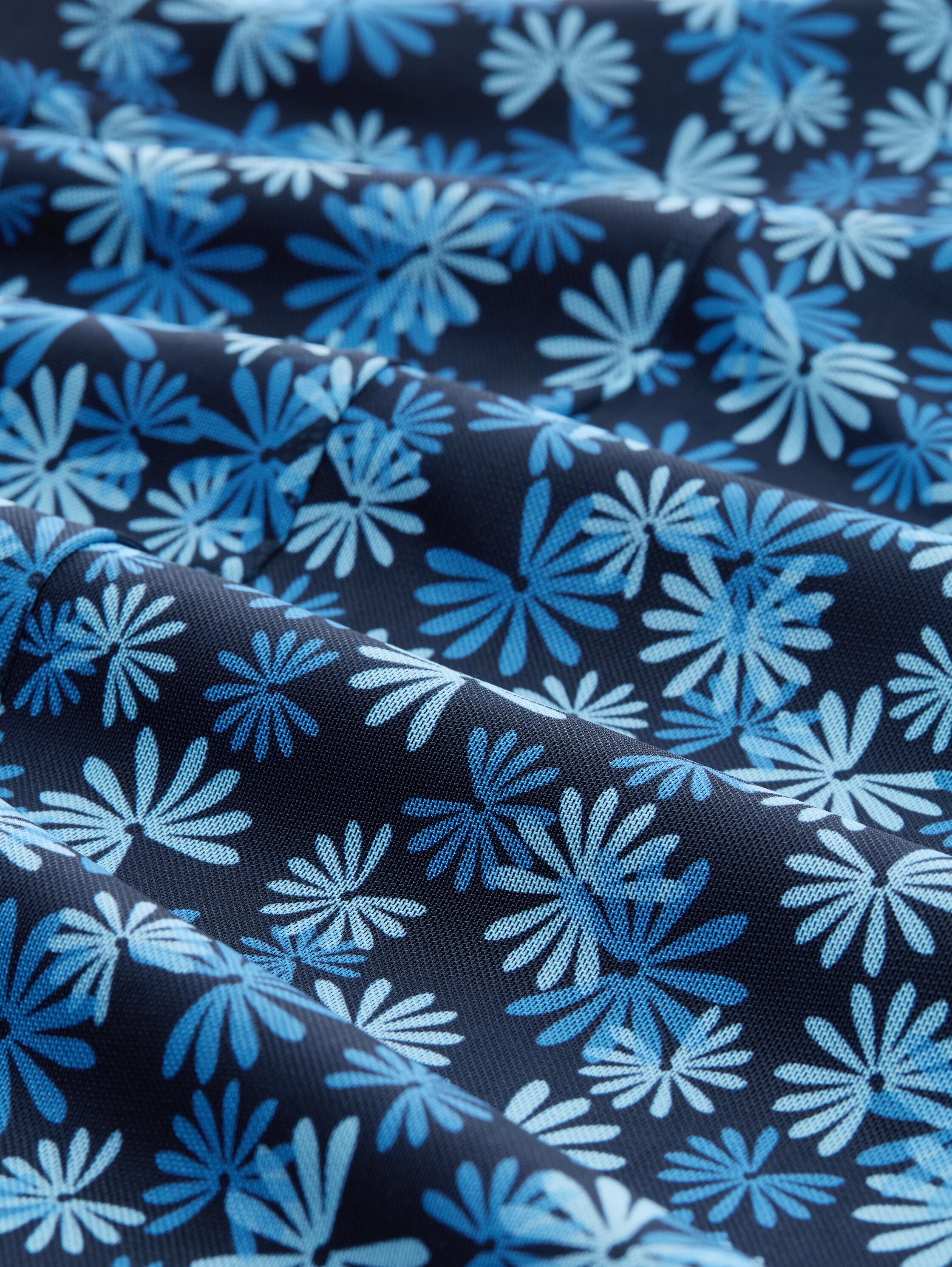 Midi mesh dress with floral pattern - blue_flower_print - 