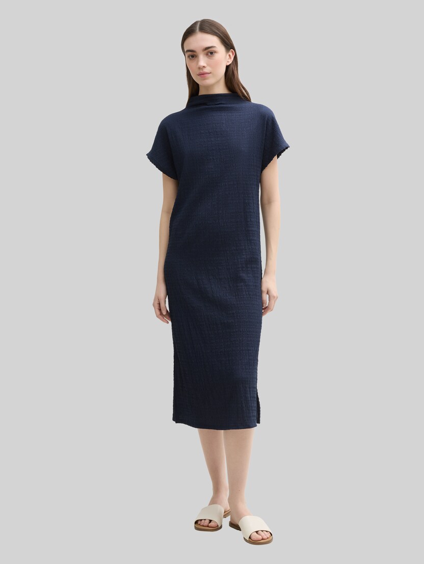 Midi-Kleid mit Stehkragen von Denim Female, sky captain blue