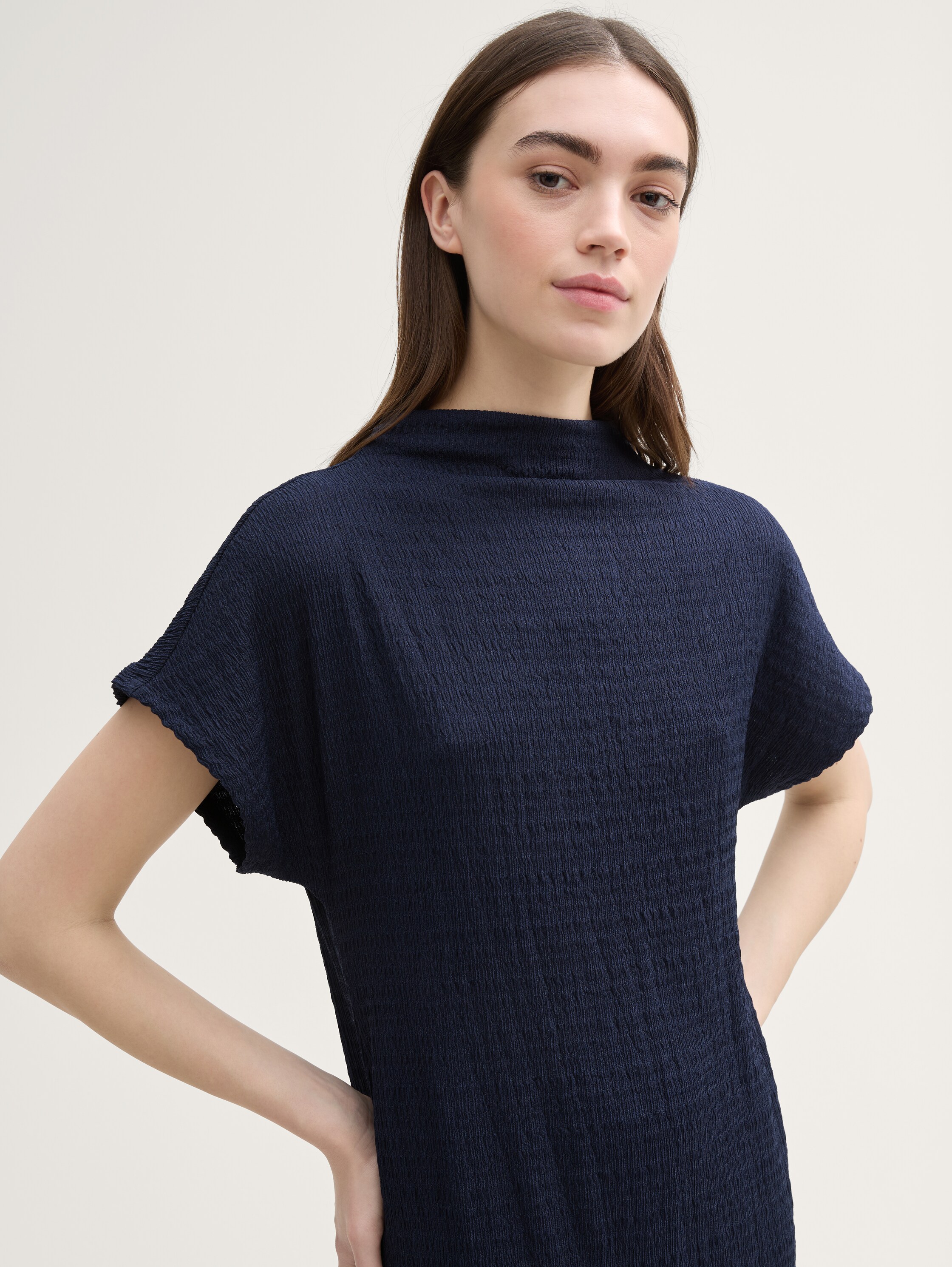 Midi-Kleid mit Stehkragen - sky_captain_blue_1 - 