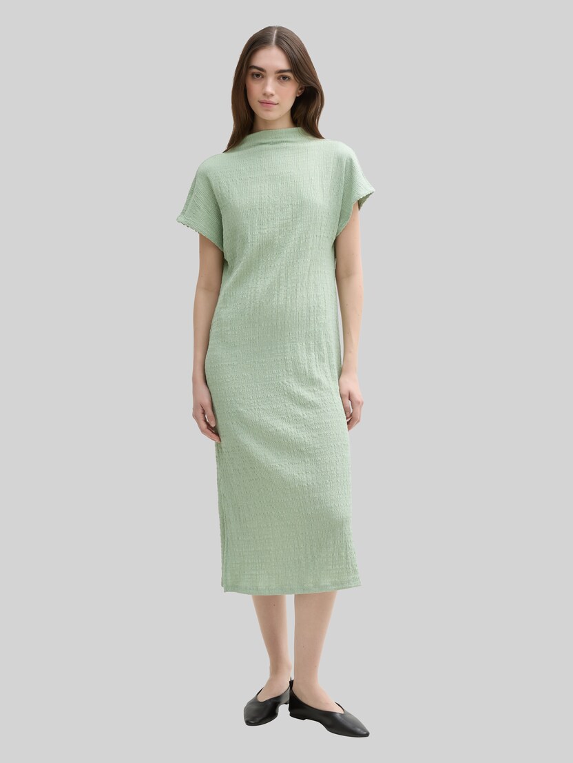 Midi-Kleid mit Stehkragen von Denim Female, Fresh Mint Green