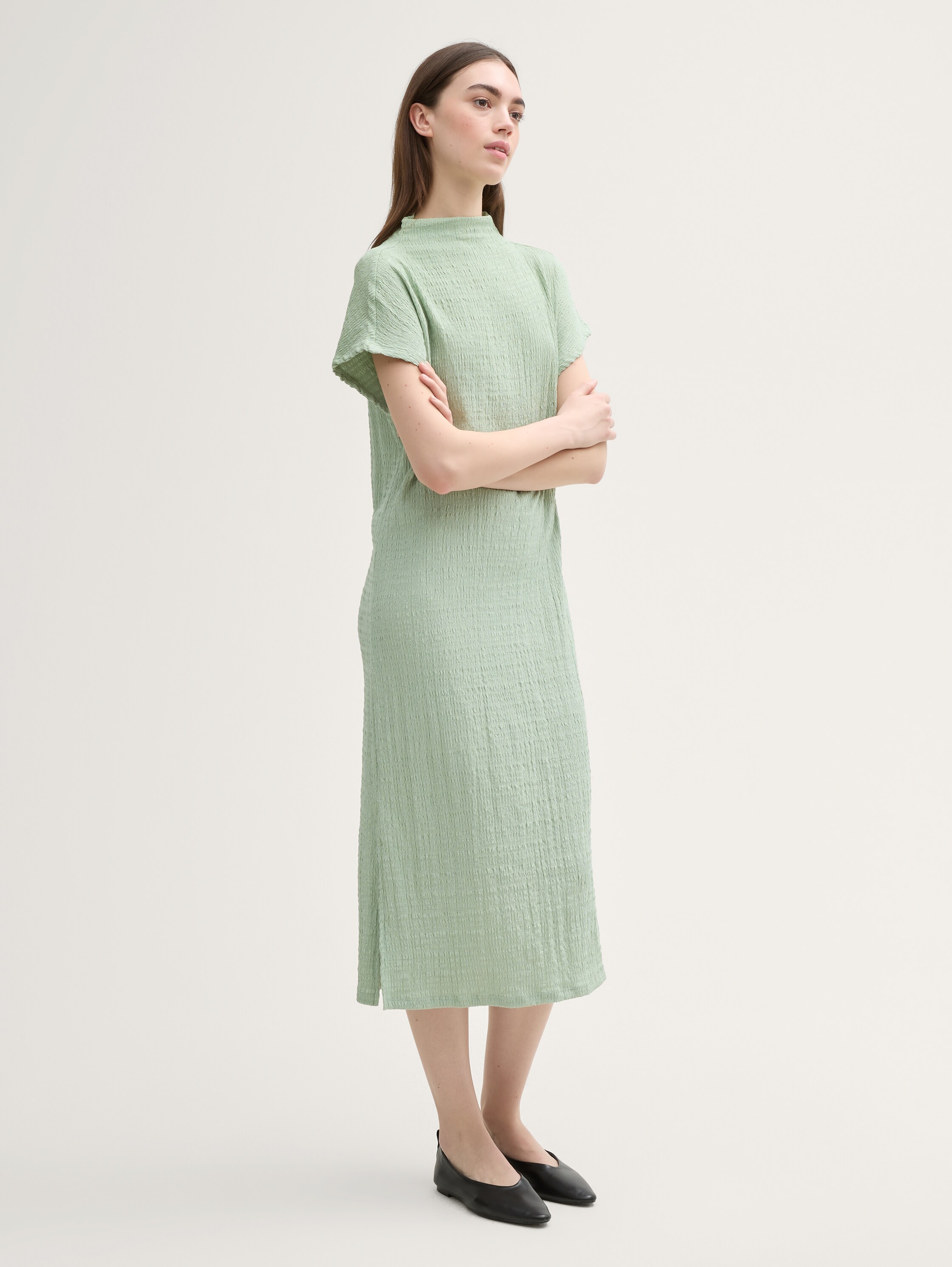 Midi-Kleid mit Stehkragen - fresh_mint_green - 