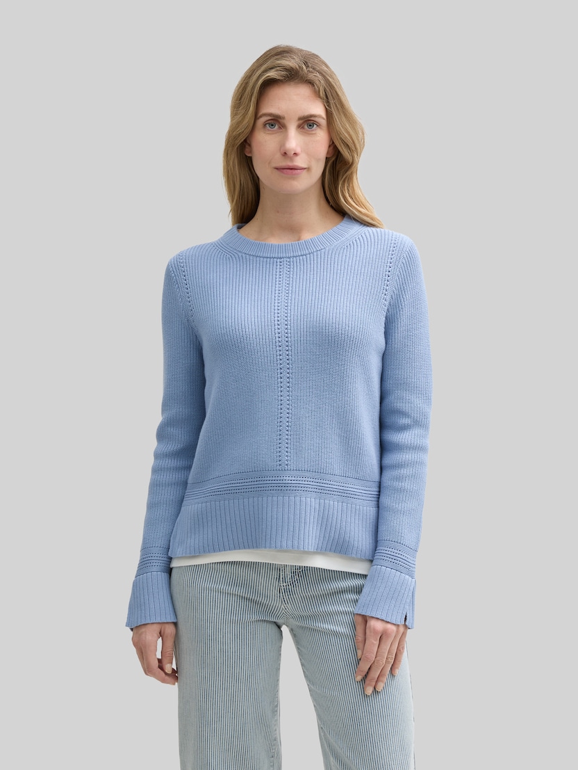 Strickpullover mit Schlitz-Details von Women, flawless blue