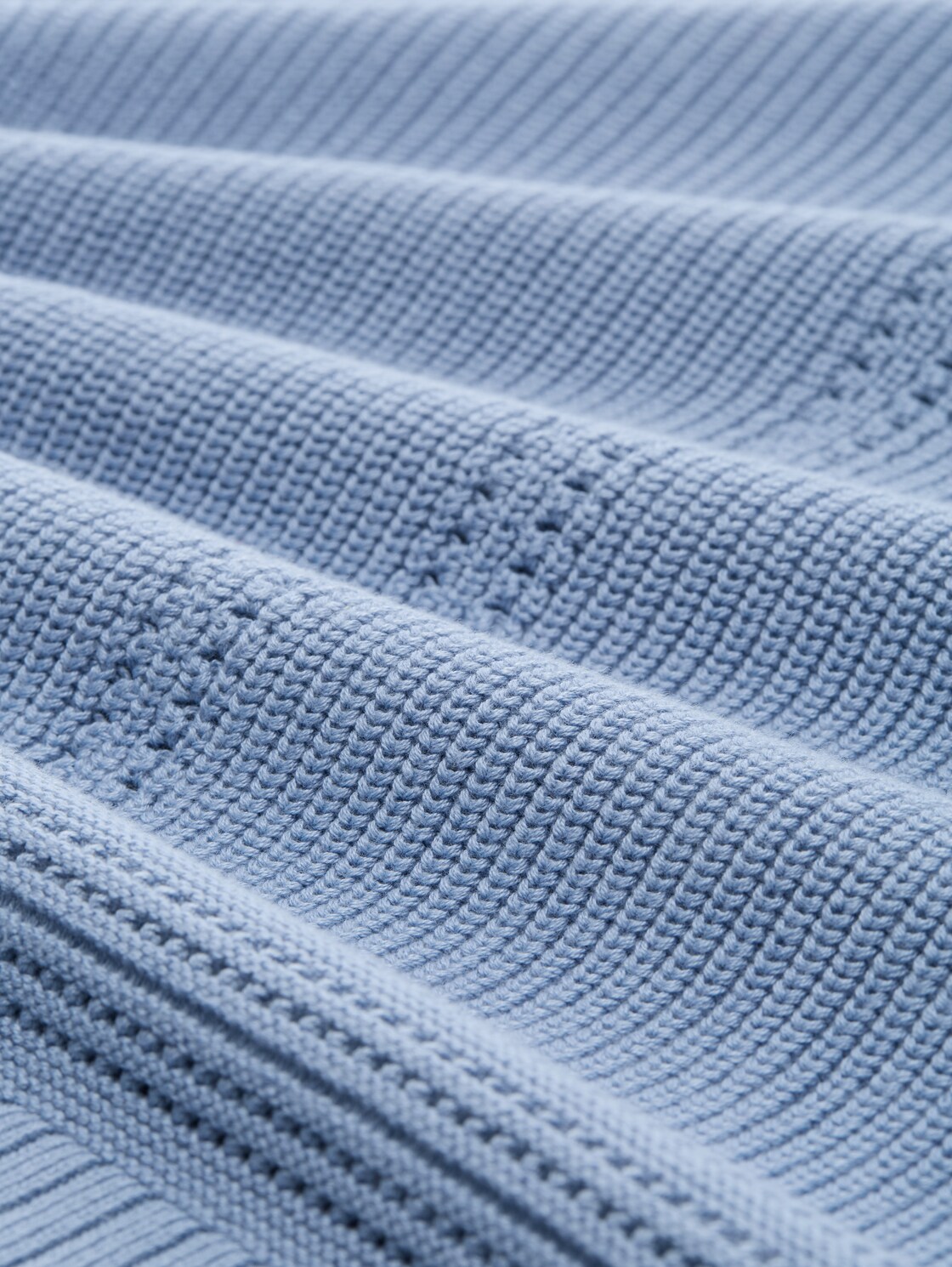 Strickpullover mit Schlitz-Details - flawless blue - Material-Ansicht