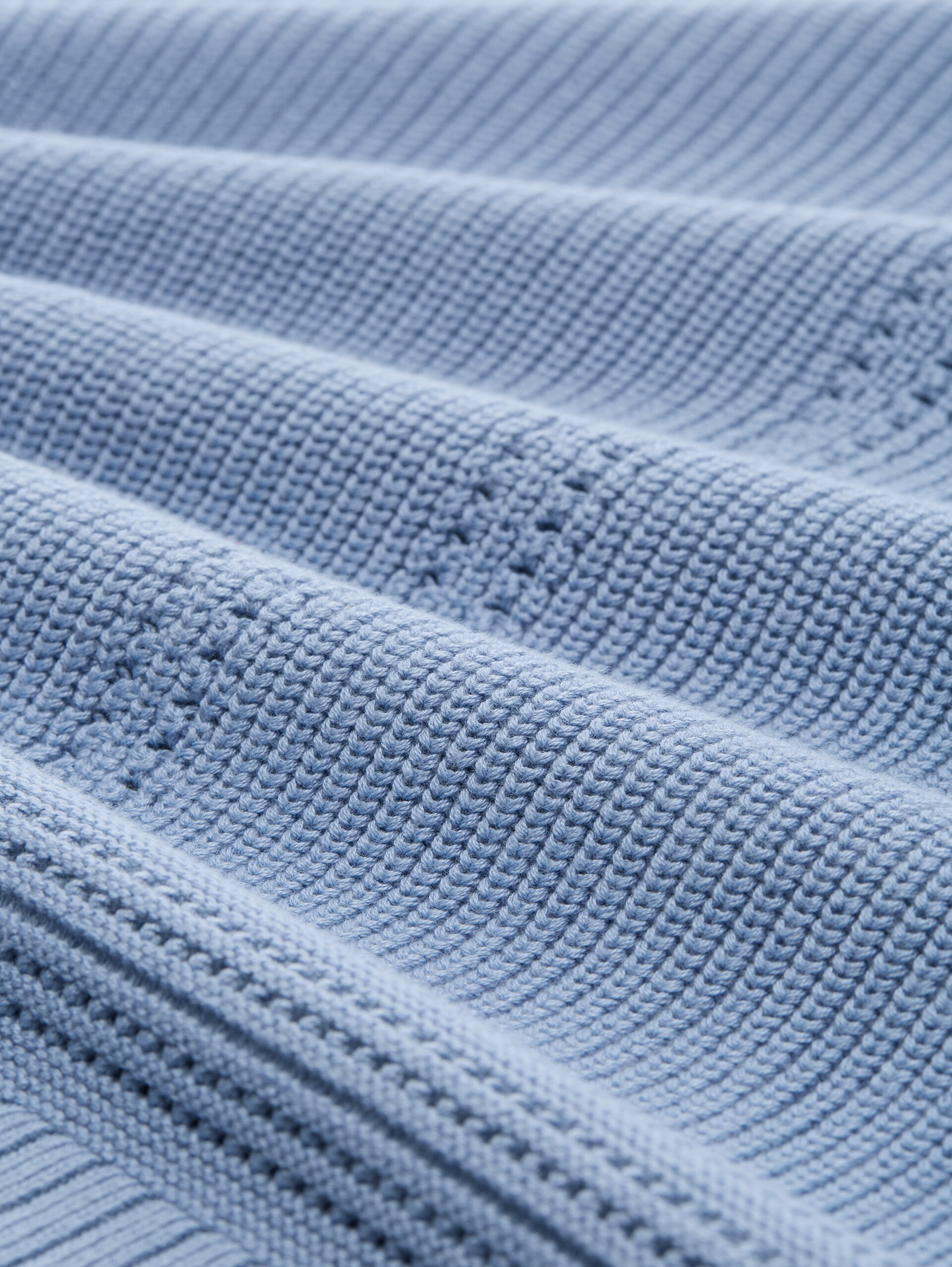 Strickpullover mit Schlitz-Details - flawless blue - Material-Ansicht