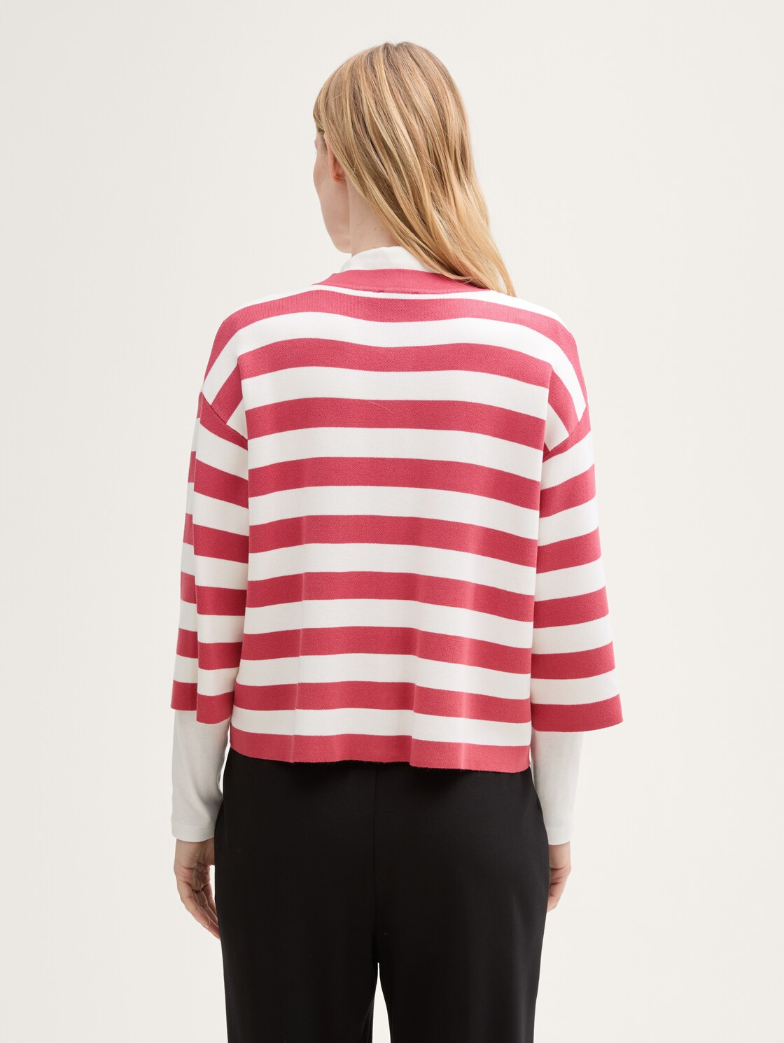Cardigan mit Streifenmuster - red offwhite block stripe
