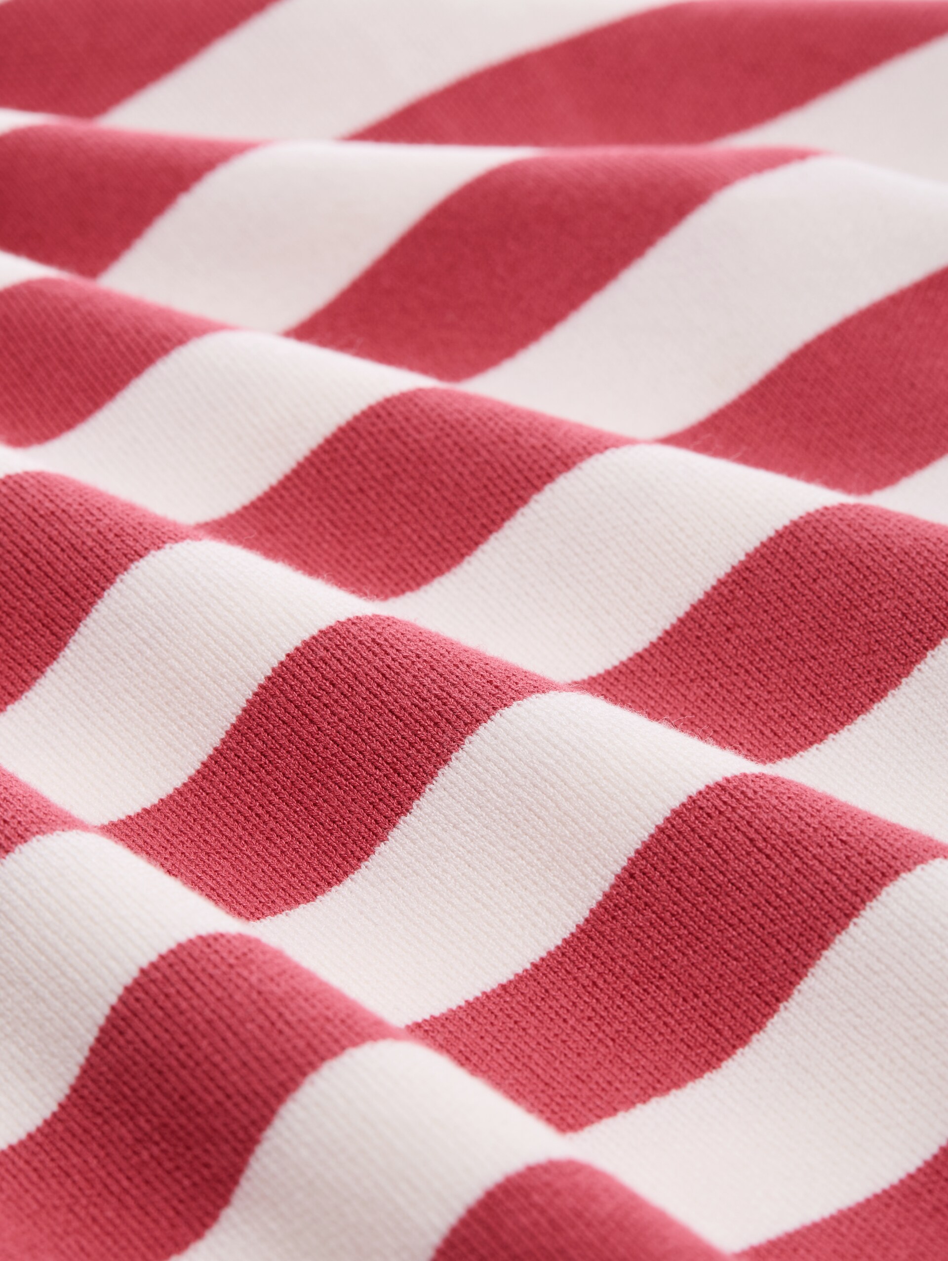 Cardigan with stripe pattern - red offwhite block stripe - Material view