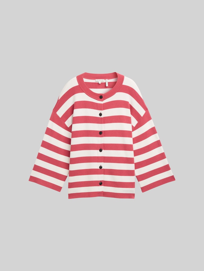 Cardigan à rayures par Women, red offwhite block stripe