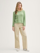 Pull-over en tricot de coton bio - true green - Vue de face du modèle