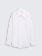 Oversize Hemdbluse mit Brusttasche - White - Vorder-Produkt-Ansicht