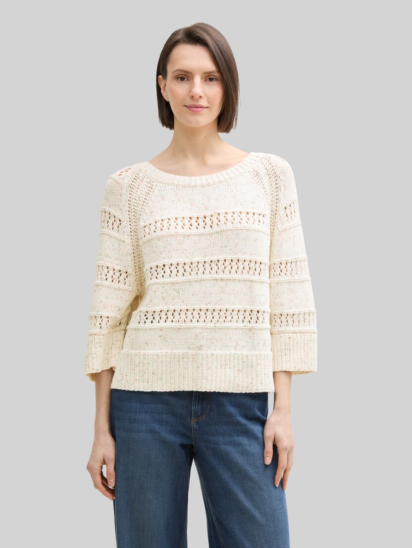 Loose Fit Strickpullover von Women, colourful green coral design