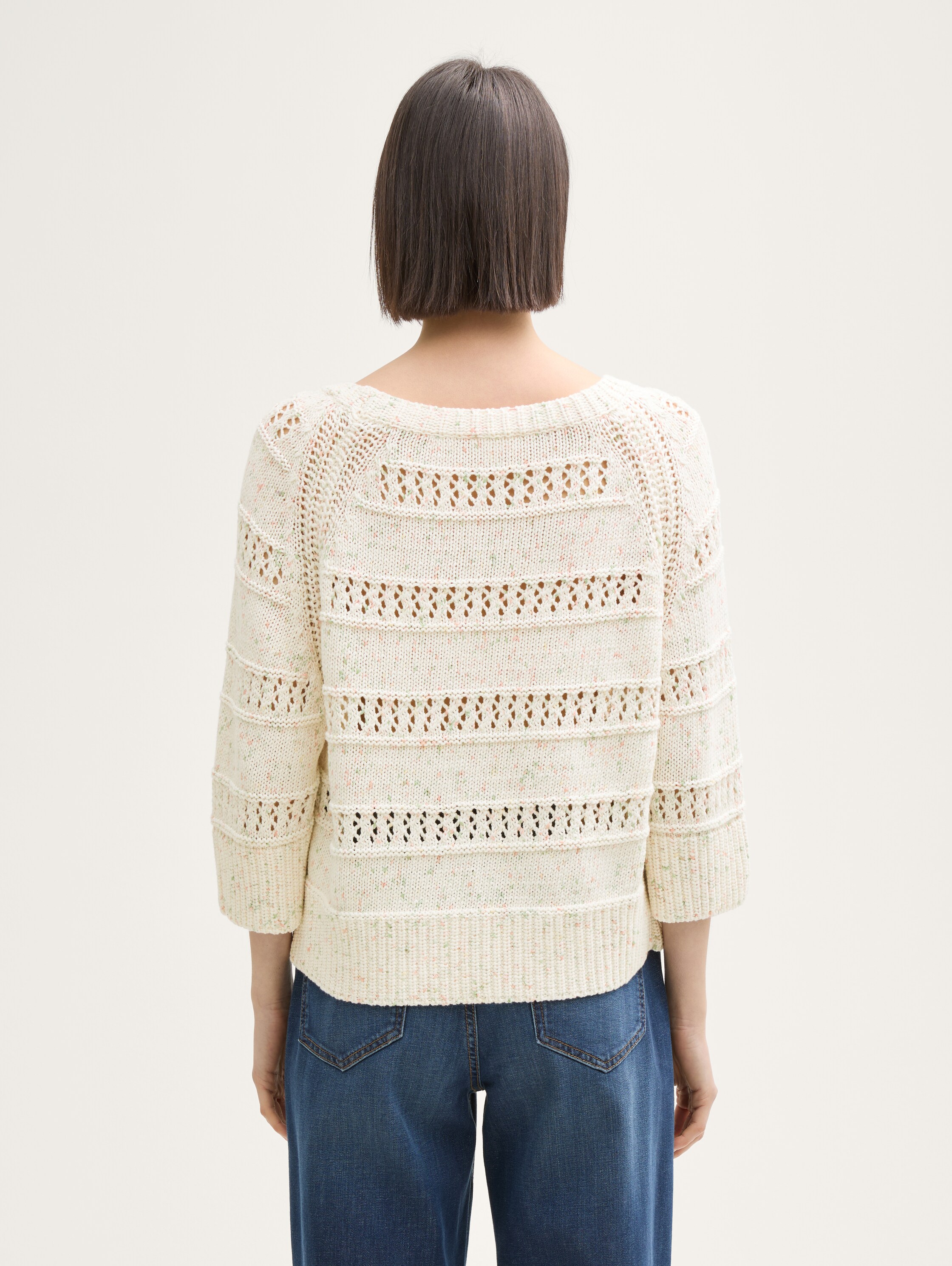 Loose Fit Strickpullover - colourful_green_coral_design - 